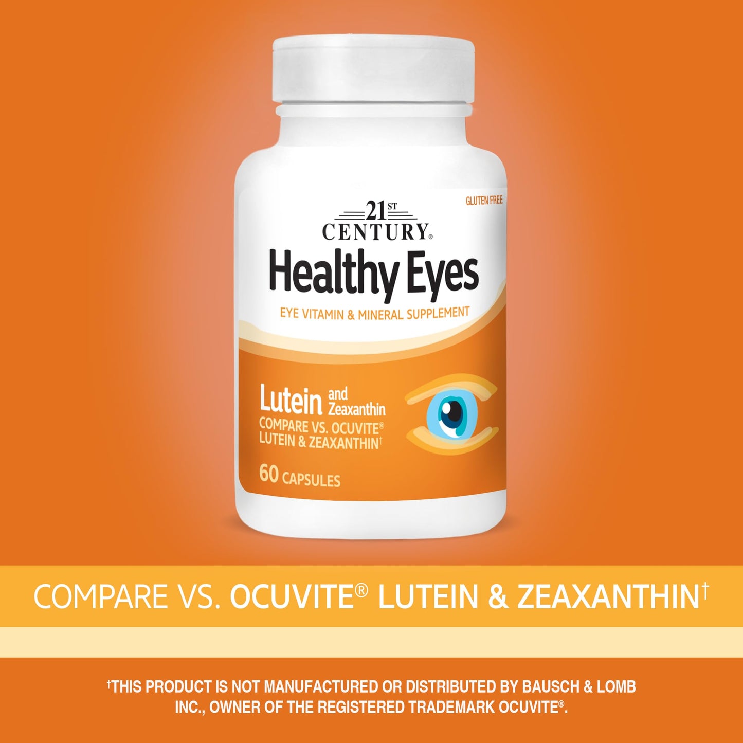 Pre-Order | Arrives in 5–10 Days – 21st Century Healthy Eyes Lutein and Zeaxanthin Capsules, 60 Count (27454)