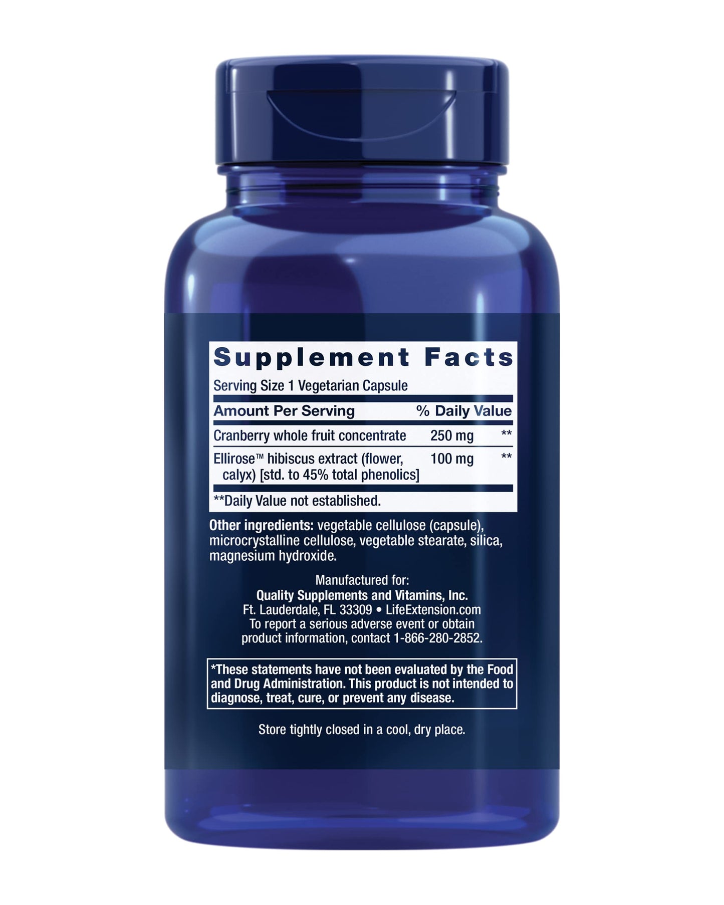 Pre-Order | Arrives in 5–10 Days – Life Extension Optimized Cran-Max®, Cranberry Whole Fruit Concentrate with Hibiscus Extract, Best in Class Support for Female Urinary Tract Health, Gluten-Free, Vegetarian, Non-GMO, 60 Capsules