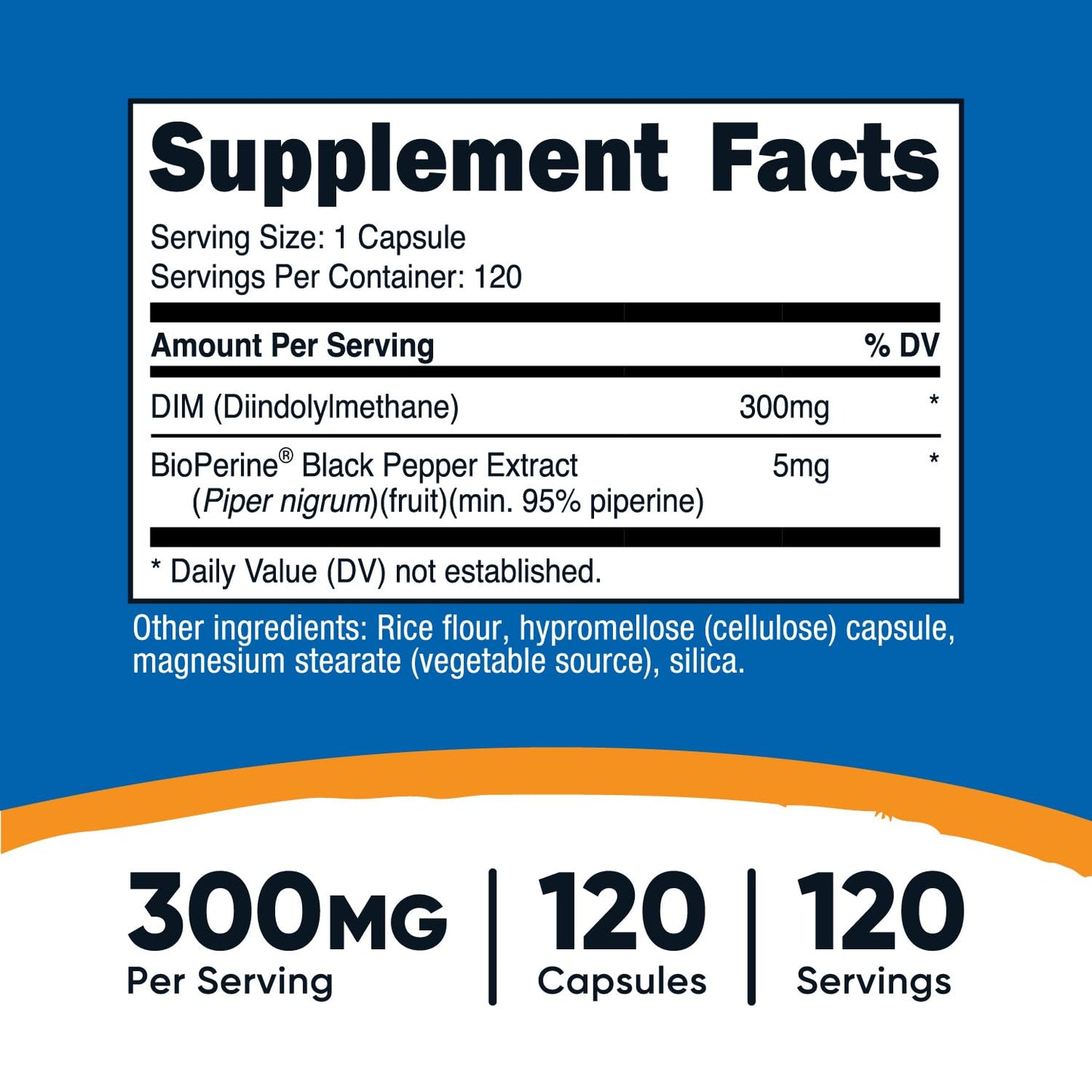 Pre-Order | Arrives in 5–10 Days – Nutricost DIM (Diindolylmethane) Plus BioPerine 300mg, 120 Vegetarian Capsules - Up to 4 Month Supply, Max Strength DIM Supplement
