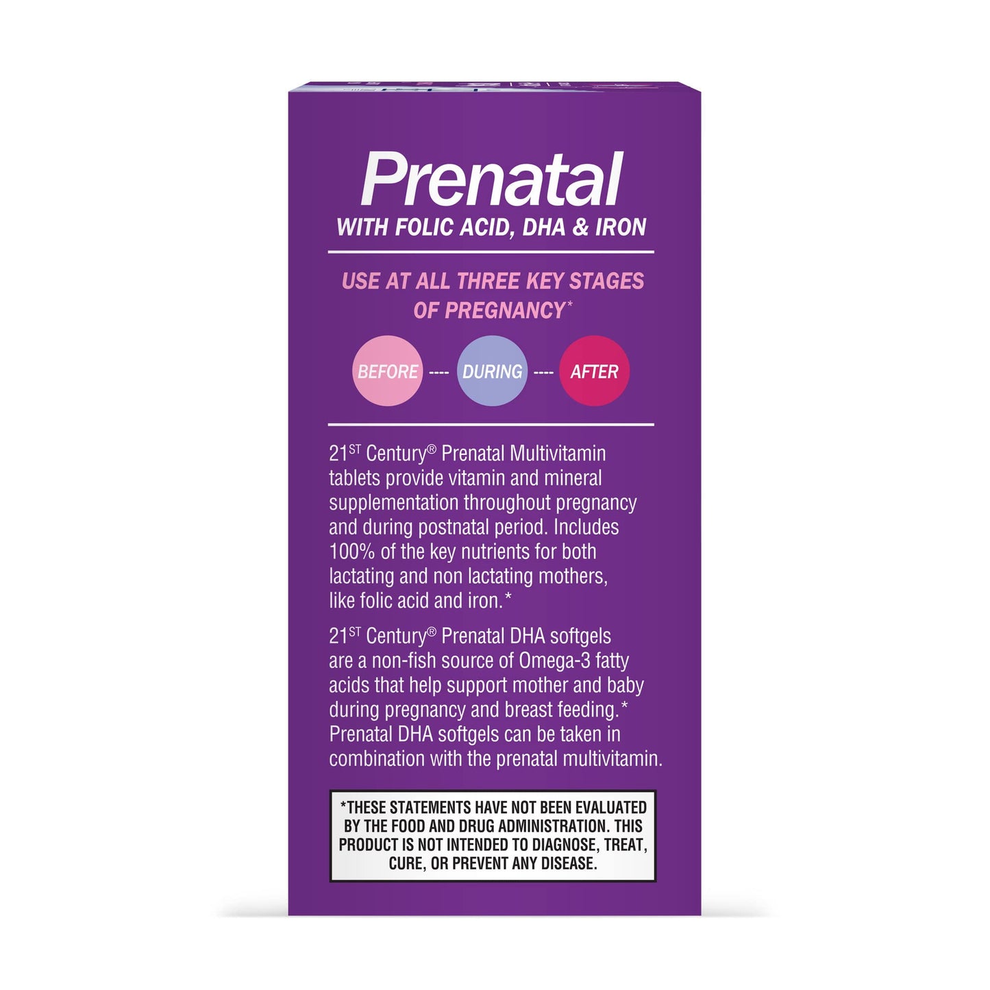 Pre-Order | Arrives in 5–10 Days – 21st Century Prenatal with DHA, Tablets and Softgels, 120 Count