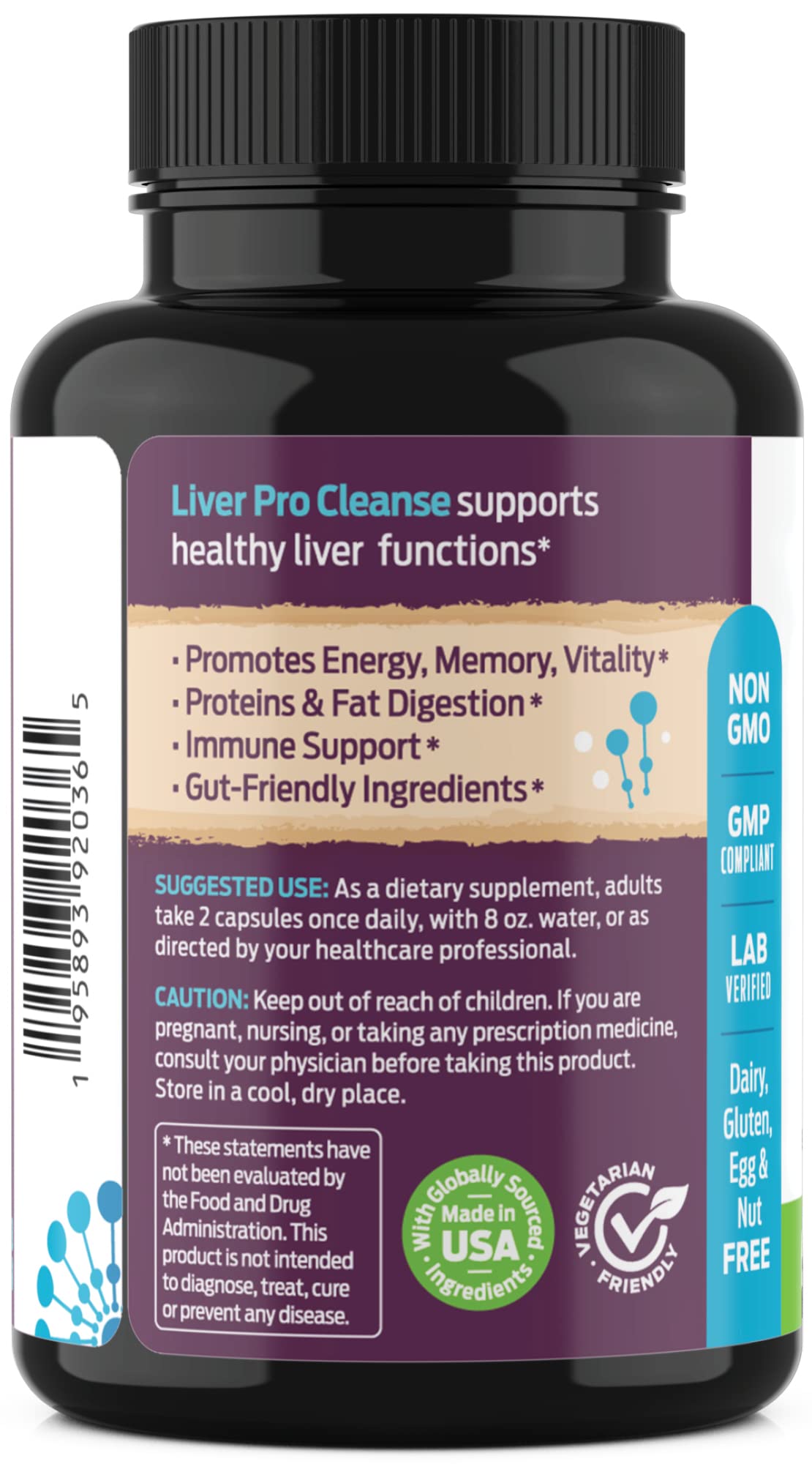 Pre-Order | Arrives in 5–10 Days – Liver Cleanse Detox & Repair - Fatty Liver Repair Detox Complex Supplement w/Choline, Zinc, Milk Thistle, Dandelion Root, Turmeric, Burdock, Artichoke - Liver Support Supplement | 60 Caps