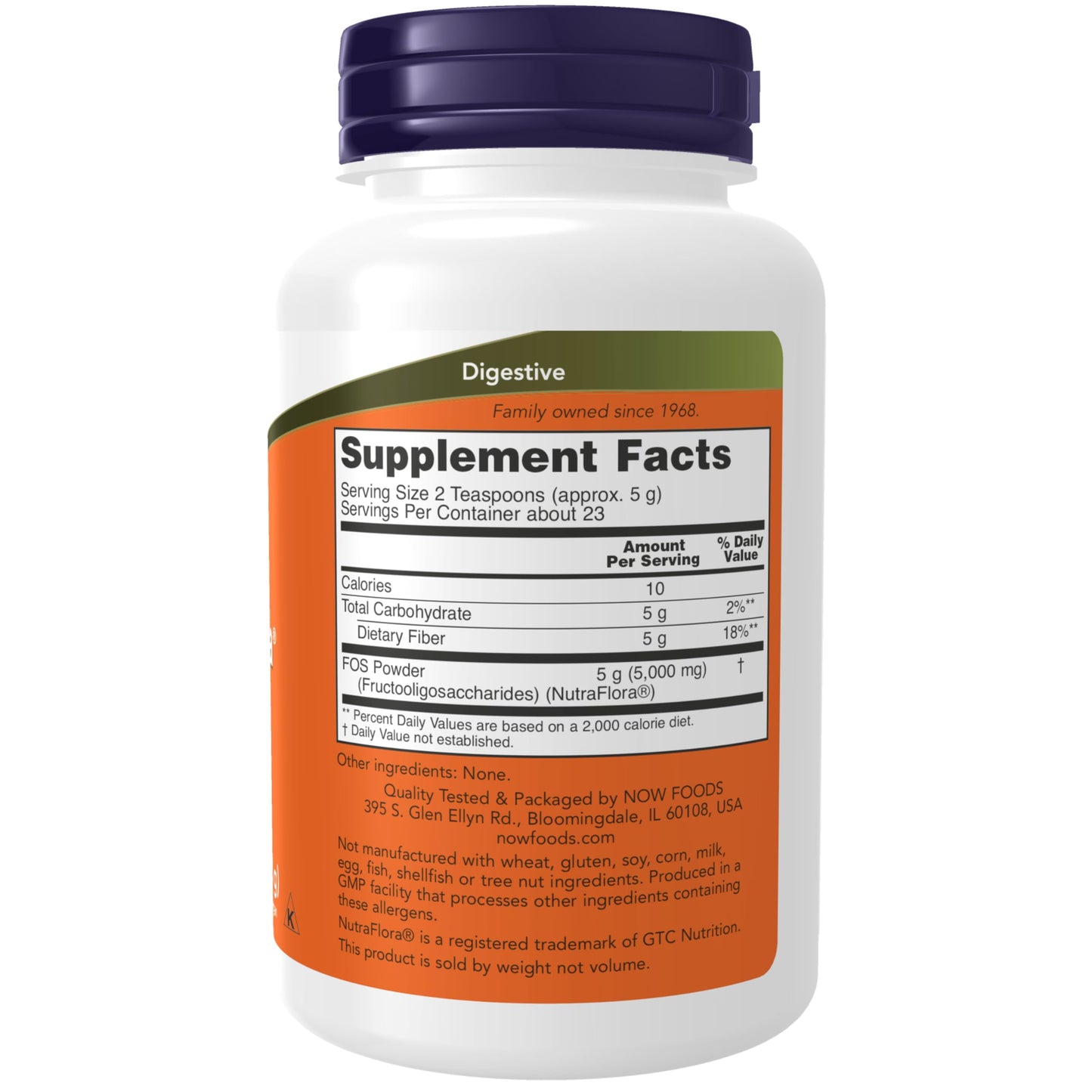 Pre-Order | Arrives in 5–10 Days – NOW Foods Supplements, NutraFlora FOS (Fructooligosaccharides) Pure Powder, Prebiotic Fiber, 4-Ounce