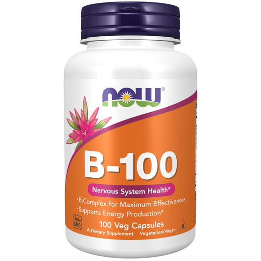 Pre-Order | Arrives in 5–10 Days – NOW Foods Supplements, Vitamin B-100, Energy Production*, Nervous System Health*, 100 Veg Capsules