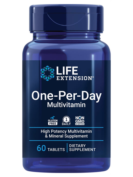 Pre-Order | Arrives in 5–10 Days – Life Extension One-Per-Day Multivitamin – Packed with Over 25 Vitamins, Minerals & Plant Extracts, Quercetin, 5-MTHF Folate & More – 1-Daily, Non-GMO, Gluten-Free – 60 Tablets