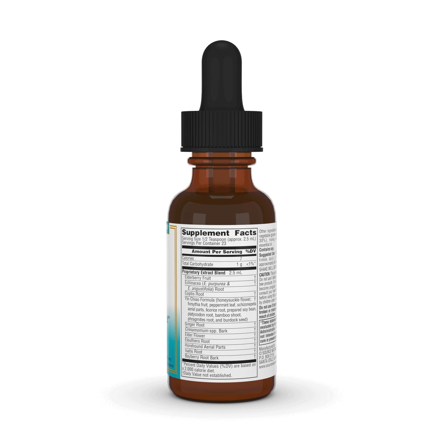 Pre-Order | Arrives in 5–10 Days – Source Naturals Herbal Resistance - Contains Echinacea, Yin Chiao, Elderberry, & More - 2 Fluid oz