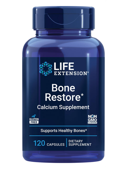 Pre-Order | Arrives in 5–10 Days – Life Extension Bone Restore – Helps Maintain Healthy Bone Density - Calcium, Vitamin D3, Magnesium, Zinc, Boron and Other Bone-Healthy Minerals - Non-GMO, Gluten-Free – 120 Capsules