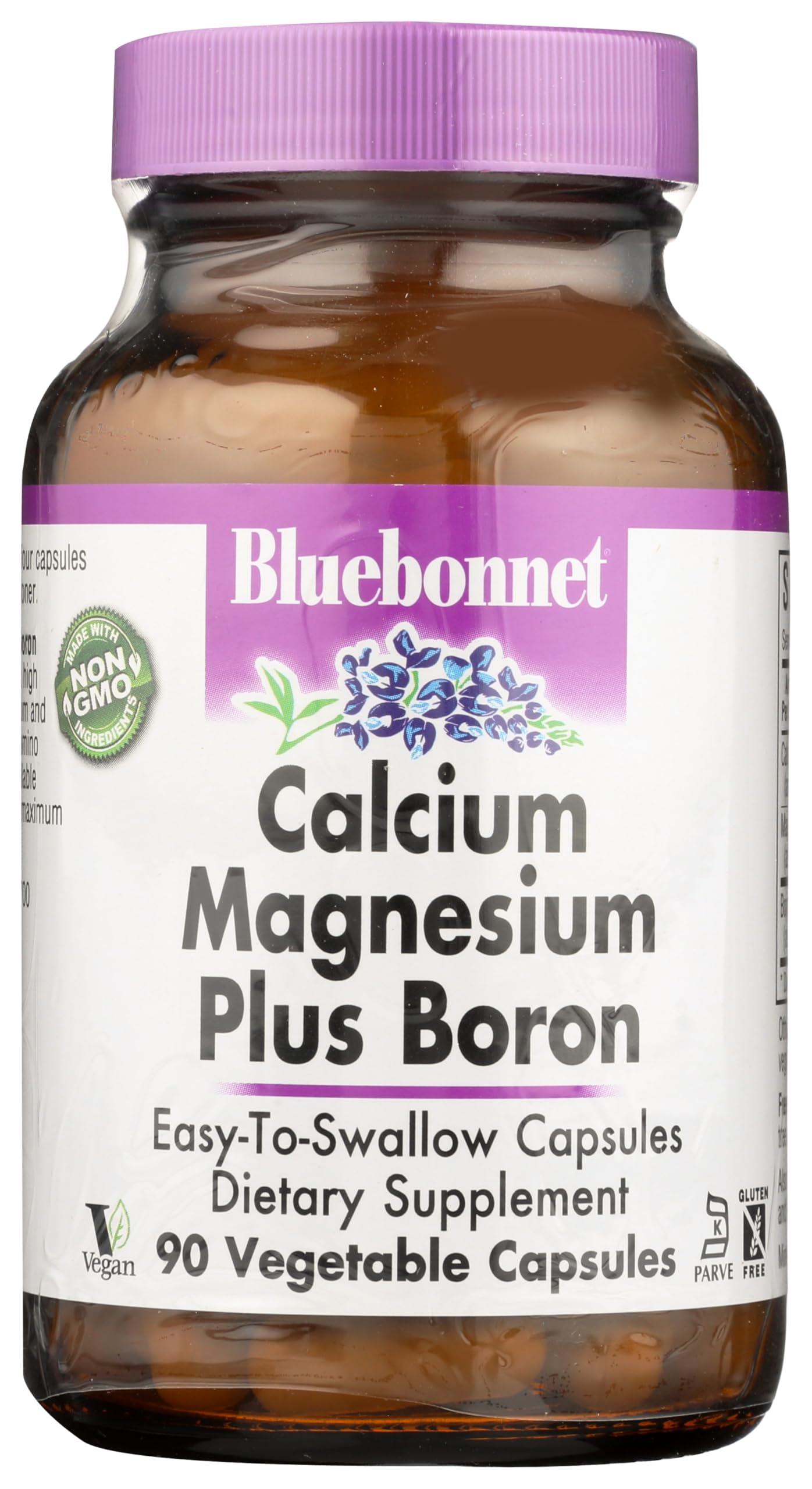 Pre-Order | Arrives in 5–10 Days – BlueBonnet Calcium Magnesium Plus Boron Vegetarian Capsules, Off White, 90 Count
