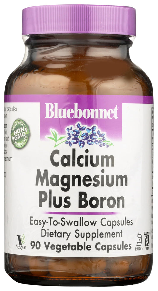 Pre-Order | Arrives in 5–10 Days – BlueBonnet Calcium Magnesium Plus Boron Vegetarian Capsules, Off White, 90 Count