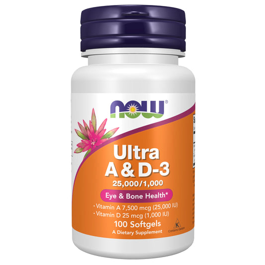 Pre-Order | Arrives in 5–10 Days – NOW Foods Supplements, Vitamin A & D3 25,000/1,000 IU, Eye Health*, Essential Nutrition, 100 Softgels