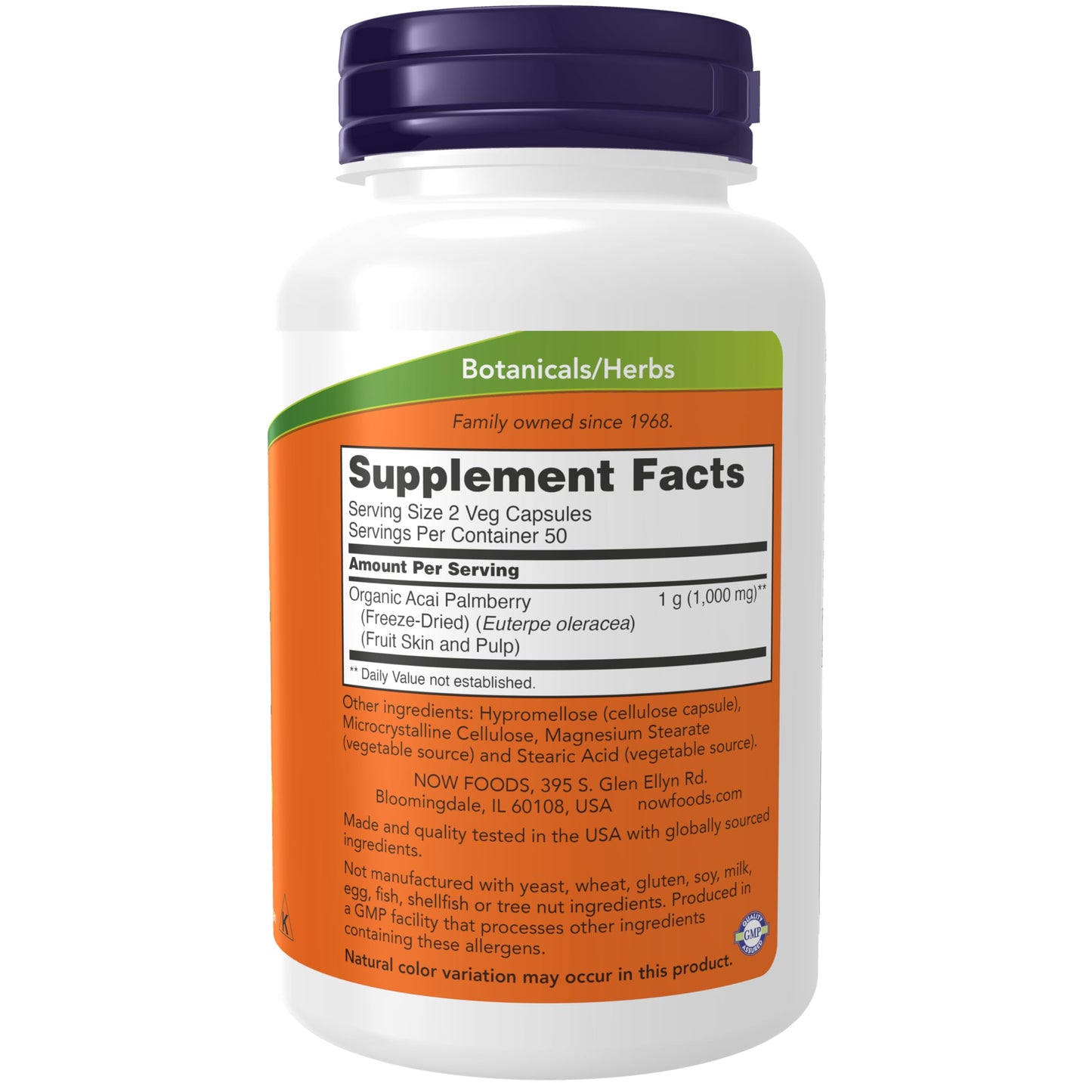 Pre-Order | Arrives in 5–10 Days – NOW Foods Supplements, Acai 500 mg, Freeze-Dried Super Fruit with Polyphenols, Ellagic Acid, Rutin, Anthocyanins and Catechins, 100 Veg Capsules