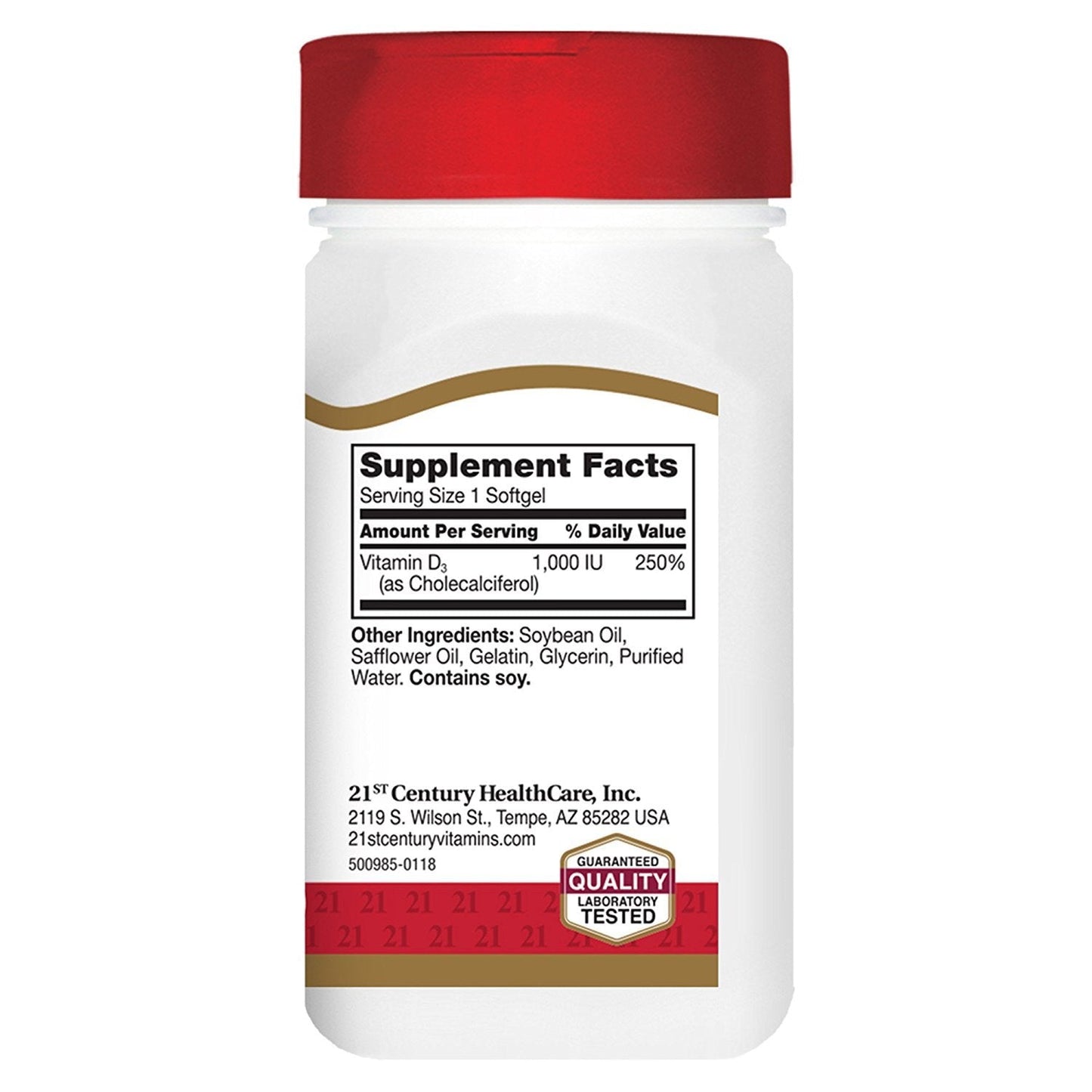 Pre-Order | Arrives in 5–10 Days – 21st Century D3 1000 IU Softgels, 250 Count (27415)