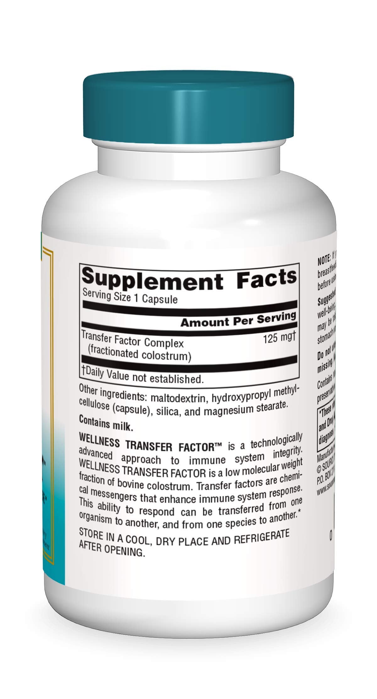 Pre-Order | Arrives in 5–10 Days – Source Naturals Wellness Transfer Factor, Supports Immune System Response* 125 mg - 30 Vegetarian Capsules