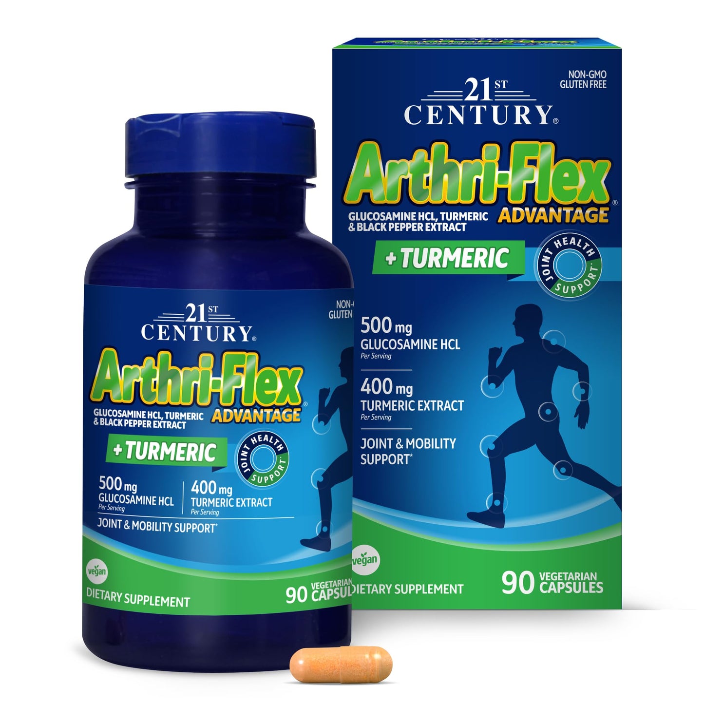 Pre-Order | Arrives in 5–10 Days – 21st Century Arthri-Flex Advantage Plus Turmeric Vegetarian Capsules, 90 Count