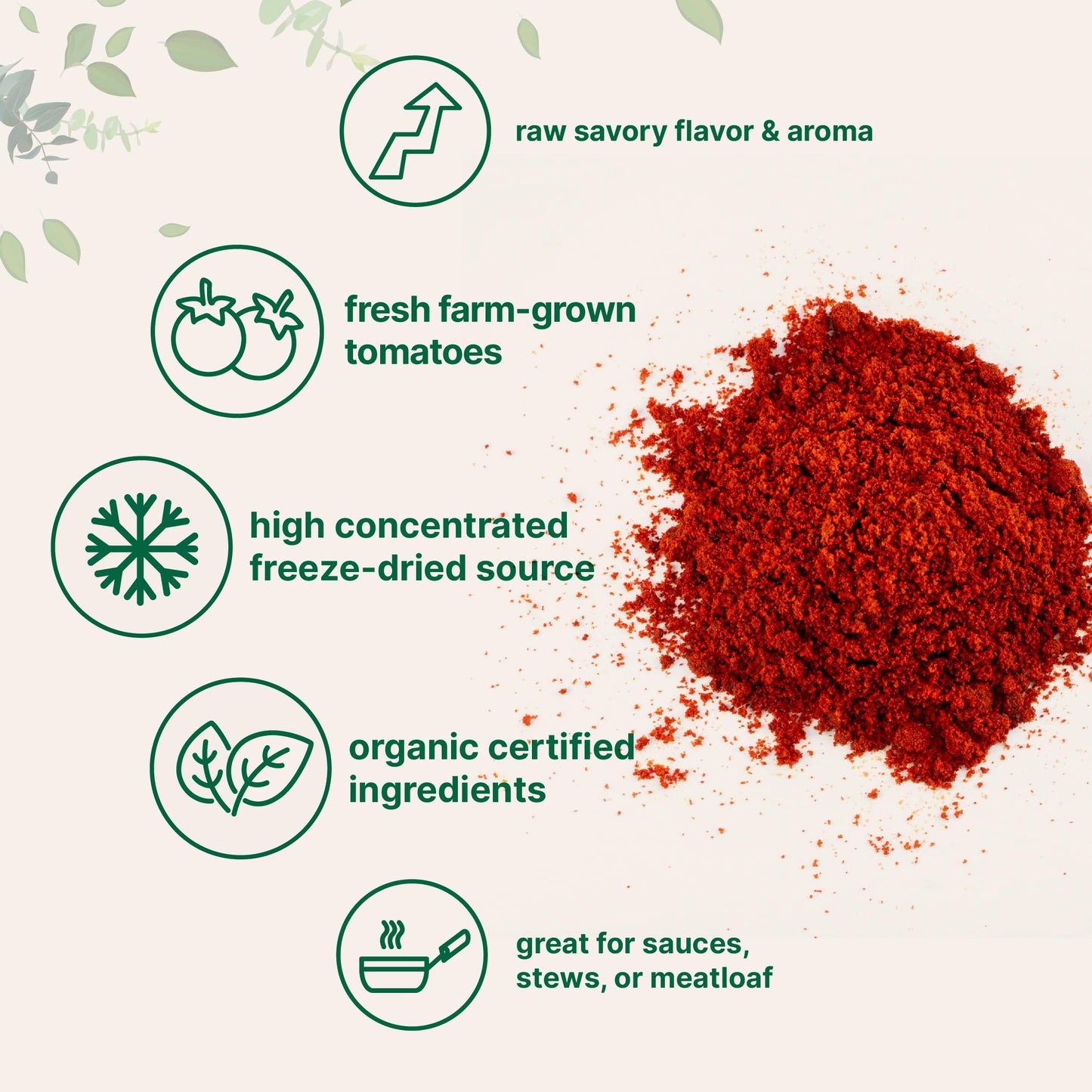 Pre-Order | Arrives in 5–10 Days – Organic Tomato Powder, 2lbs | Fresh Freeze-Dried Farm Grown Tomatoes Source | Raw Savory Flavor | Great for Cooking or Baking | Non-GMO, Vegan Friendly, Gluten Free, Bulk Size