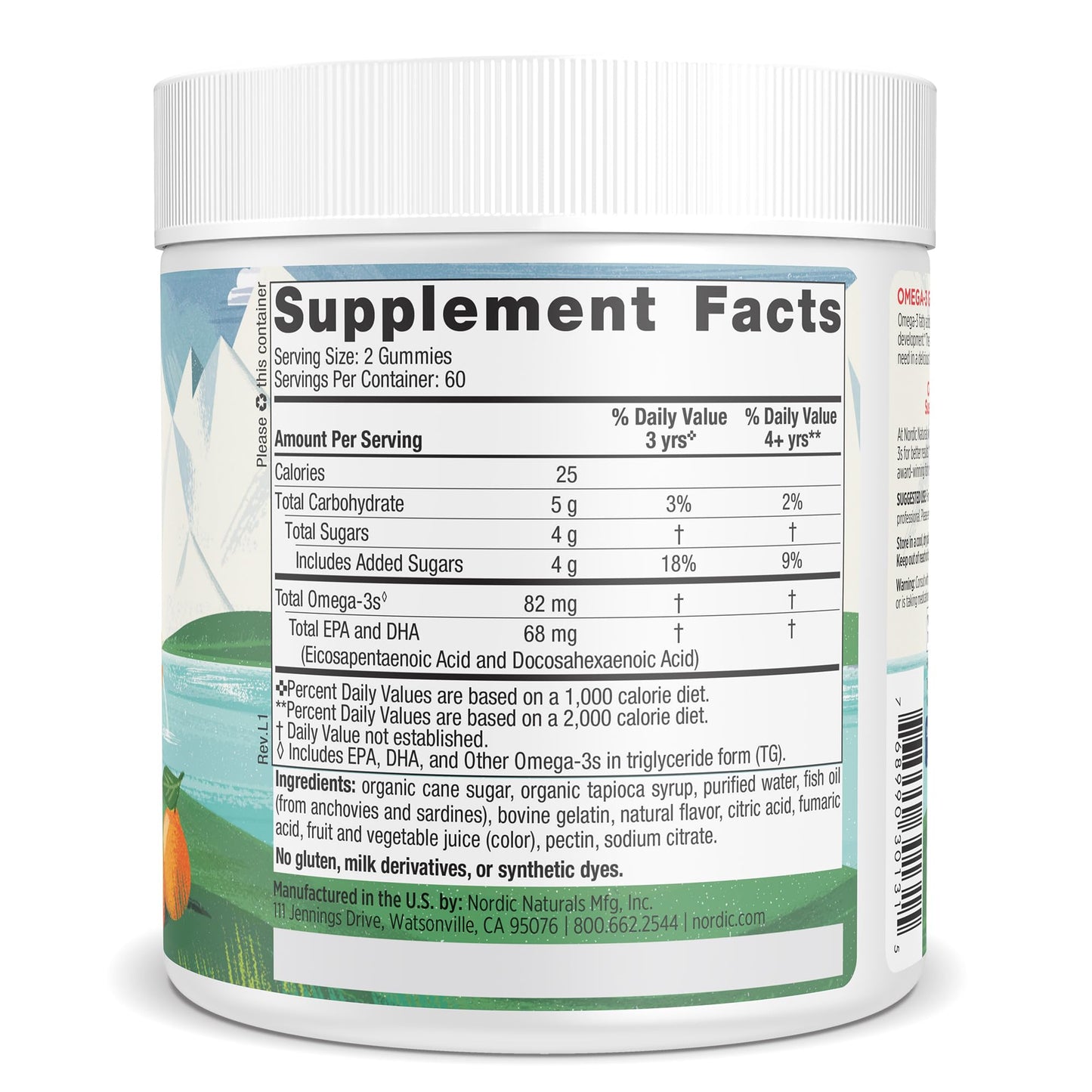 Pre-Order | Arrives in 5–10 Days – Nordic Naturals Nordic Omega-3 Gummies, Tangerine - 120 Gummies - 82 mg Total Omega-3s with EPA & DHA - Non-GMO - 60 Servings