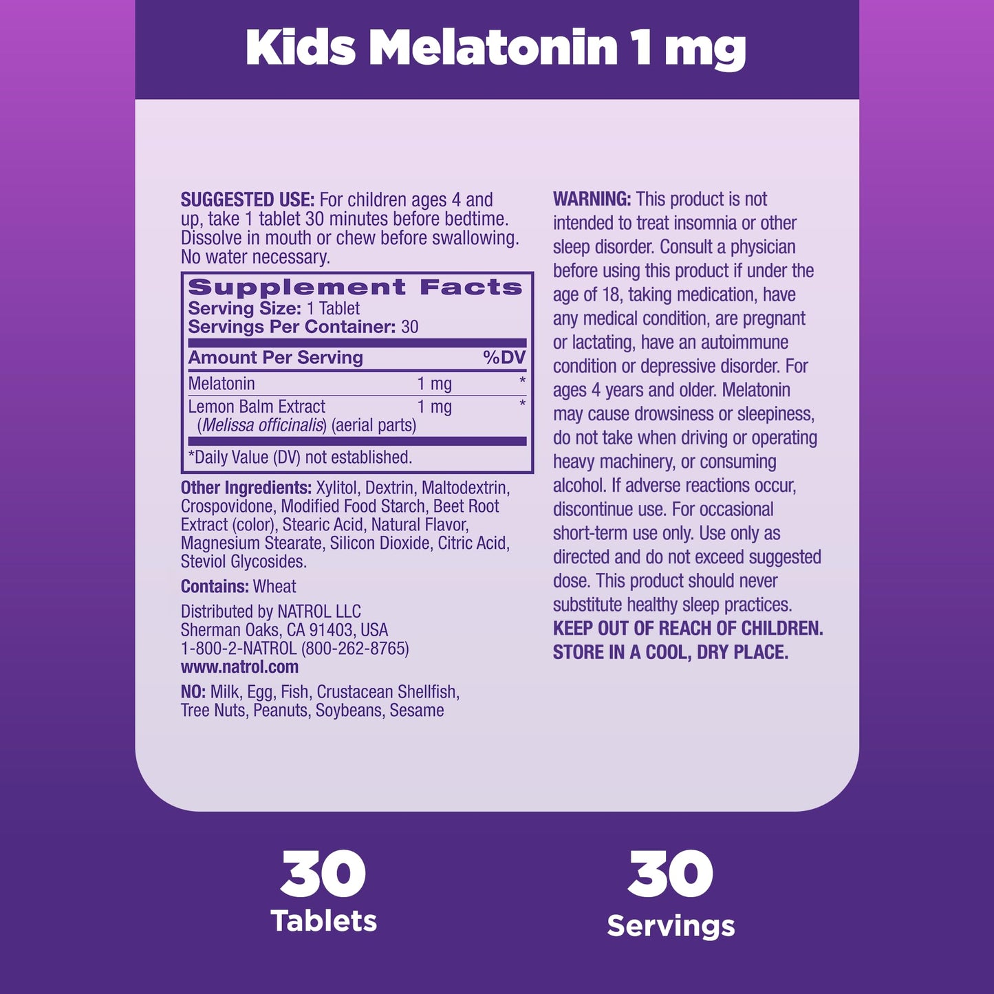 Pre-Order | Arrives in 5–10 Days – Natrol Kids Fast Dissolve Melatonin 1 mg, Dietary Supplement for Restful Sleep, Sleep Tablets for Kids, 30 Strawberry-Flavored Melatonin Tablets, 30 Day Supply