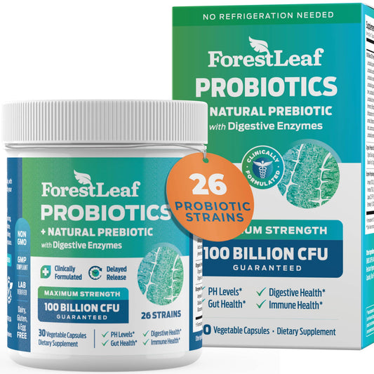 Pre-Order | Arrives in 5–10 Days – Probiotics for Men and Women, 100 Billion CFU, 26 Unique Strains, Men's and Women's Probiotic and Prebiotics Support Digestive Health, Gut Wellness, Energy, Mood, Immune, PH Balance (30 Caps)