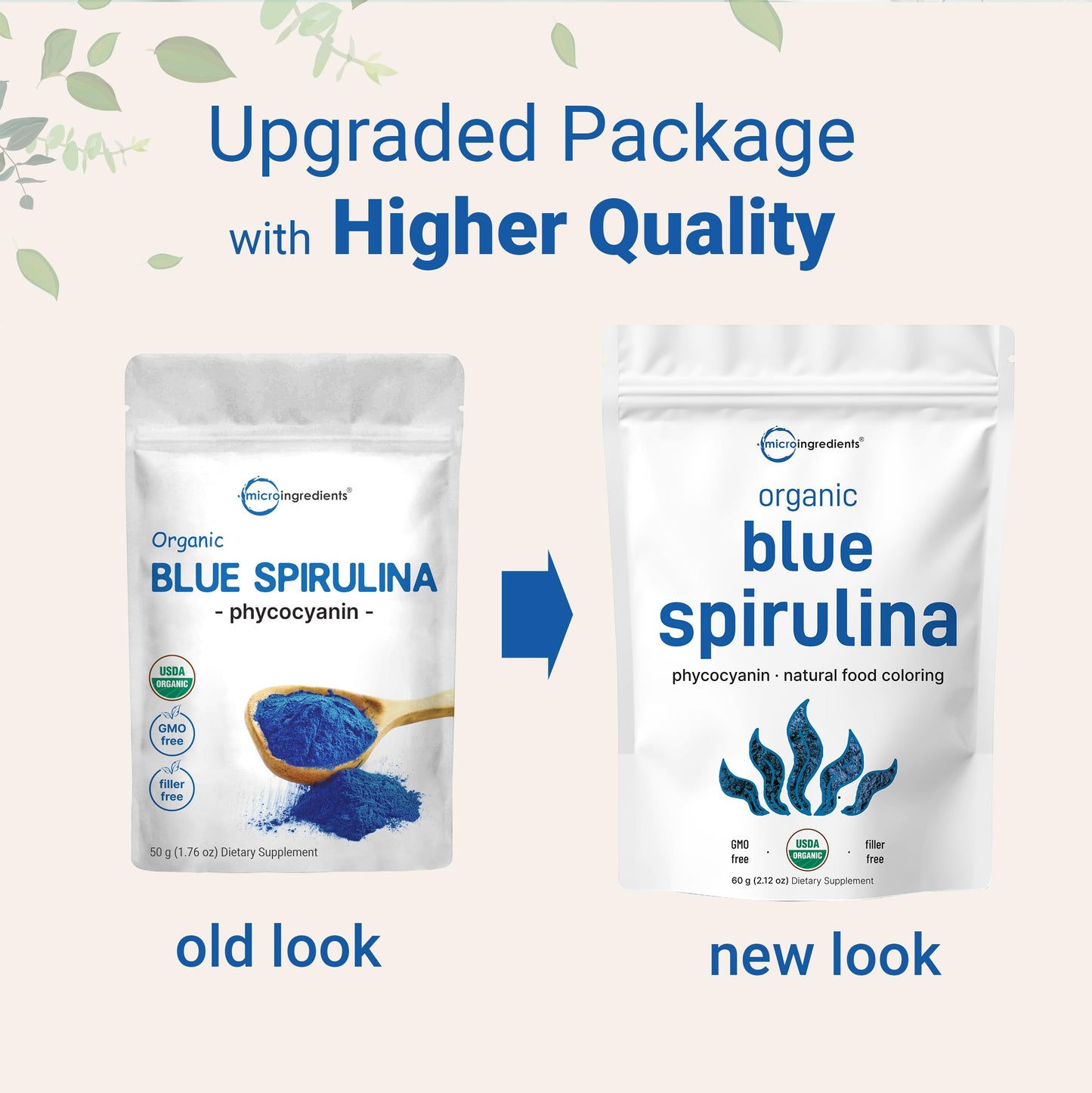 Pre-Order | Arrives in 5–10 Days – Organic Blue Spirulina Powder (Phycocyanin Extract), 60 Servings - No Fishy Smell, 100% Vegan Protein from Blue-Green Algae, Natural Luminous Food Coloring for Smoothies, Baking, Drinks & Cooking