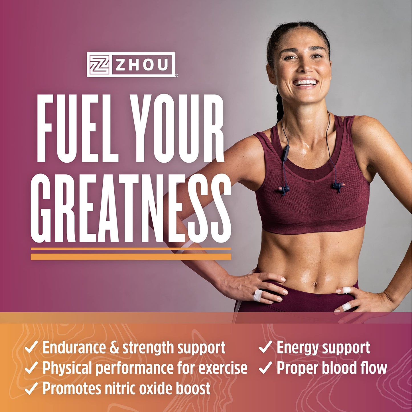 Pre-Order | Arrives in 5–10 Days – Zhou N.O. Pro - Premium Nitric Oxide Supplement for Men & Women, Heart, Muscle & Blood Support with Beet Root & L Arginine, Natural Nitric Oxide Booster - 120 Veggie Capsules