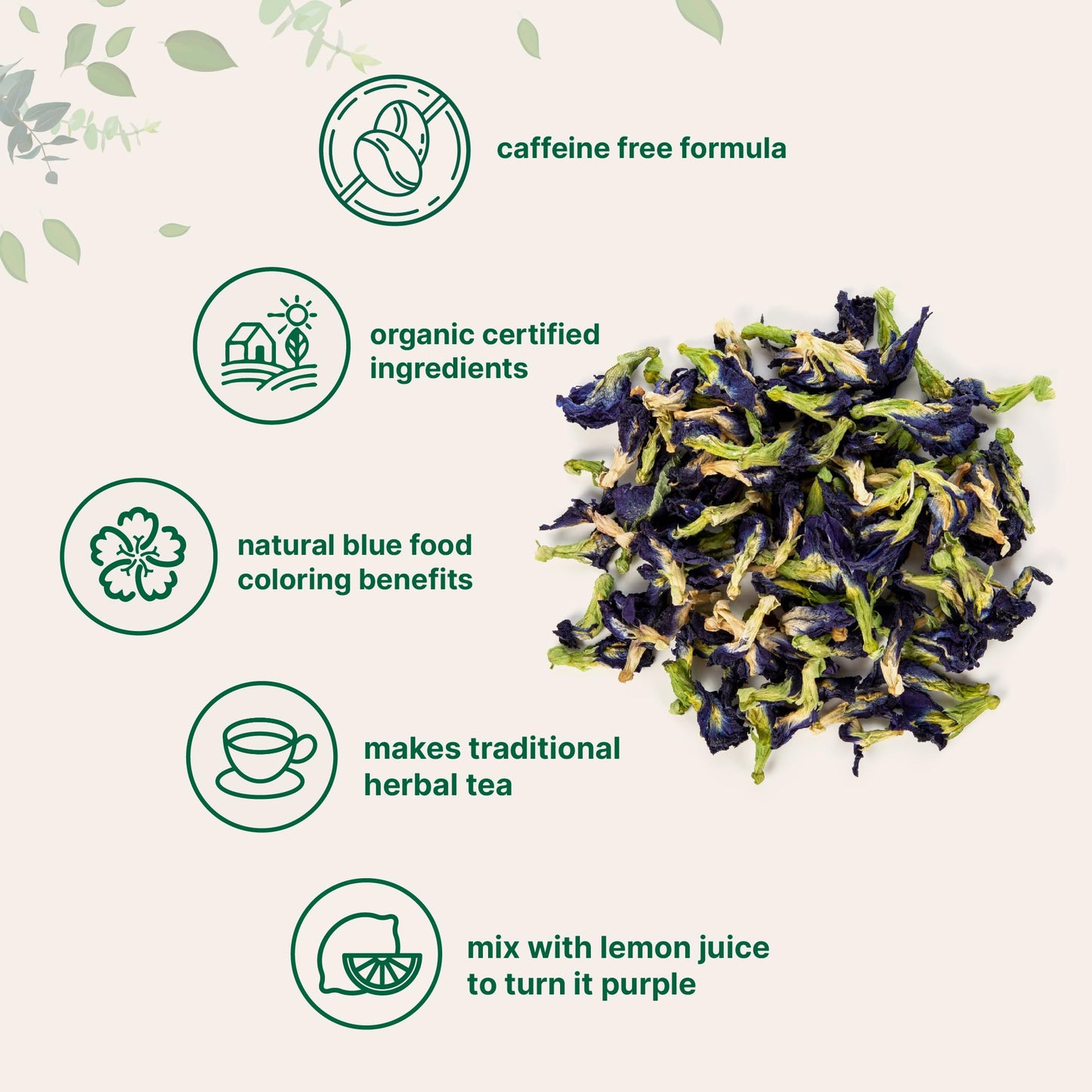 Pre-Order | Arrives in 5–10 Days – Organic Butterfly Pea Flower Tea, 8oz (680+ cups) | Loose Leaf Herbal Tea | Dried Butterfly Pea Flower | Natural Blue & Purple Food Coloring | Rich Source of Antioxidants | Caffeine Free, Non-GMO
