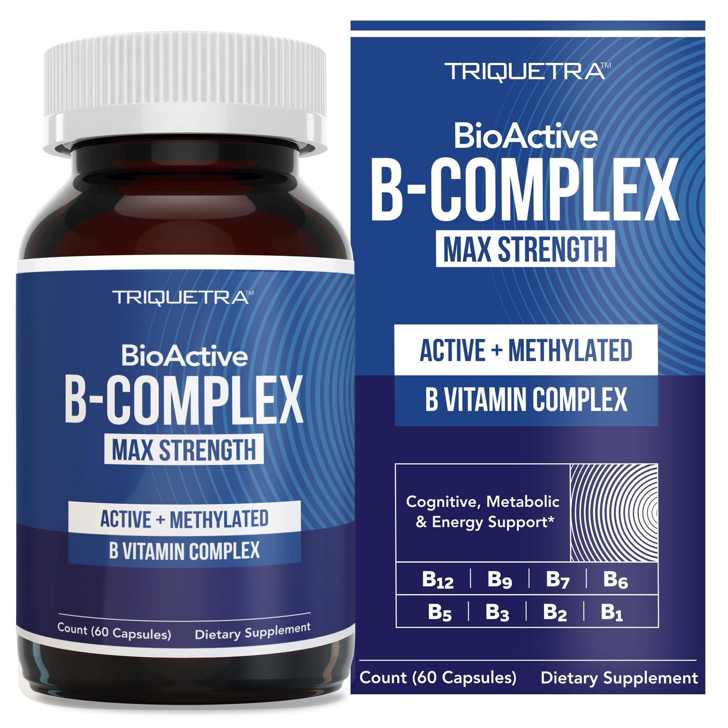 Pre-Order | Arrives in 5–10 Days –
BioActive Vitamin B Complex - Blood Stream Ready, Methylated B Complex - Featuring Methylfolate, 3 BioActive Forms of B12, BenfoPure® B1 & Pantesin® B5 - 12 B Vitamins in Clinical Doses - 60 Servings