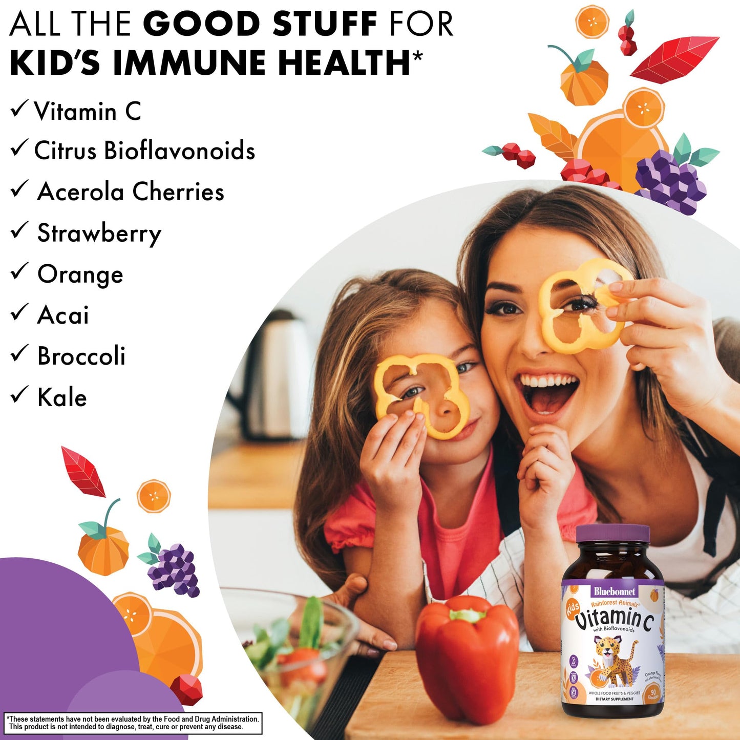 Pre-Order | Arrives in 5–10 Days – Bluebonnet Nutrition Rainforest Animalz Vitamin C Animal Shape Chewable Tablets, 250mg of Vitamin C, Soy-Free, Gluten-Free, Kosher Certified, Dairy-Free, Vegan, 90 Tablets, 45 Servings, Orange Flavor