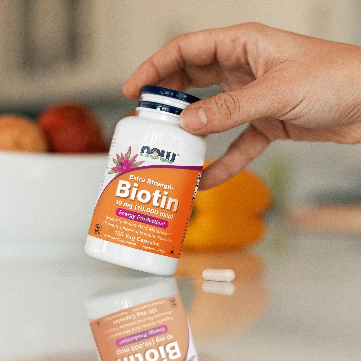 Pre-Order | Arrives in 5–10 Days – NOW Foods Supplements, Biotin 10 mg (10,000 mcg), Extra Strength, Energy Production*, 120 Veg Capsules