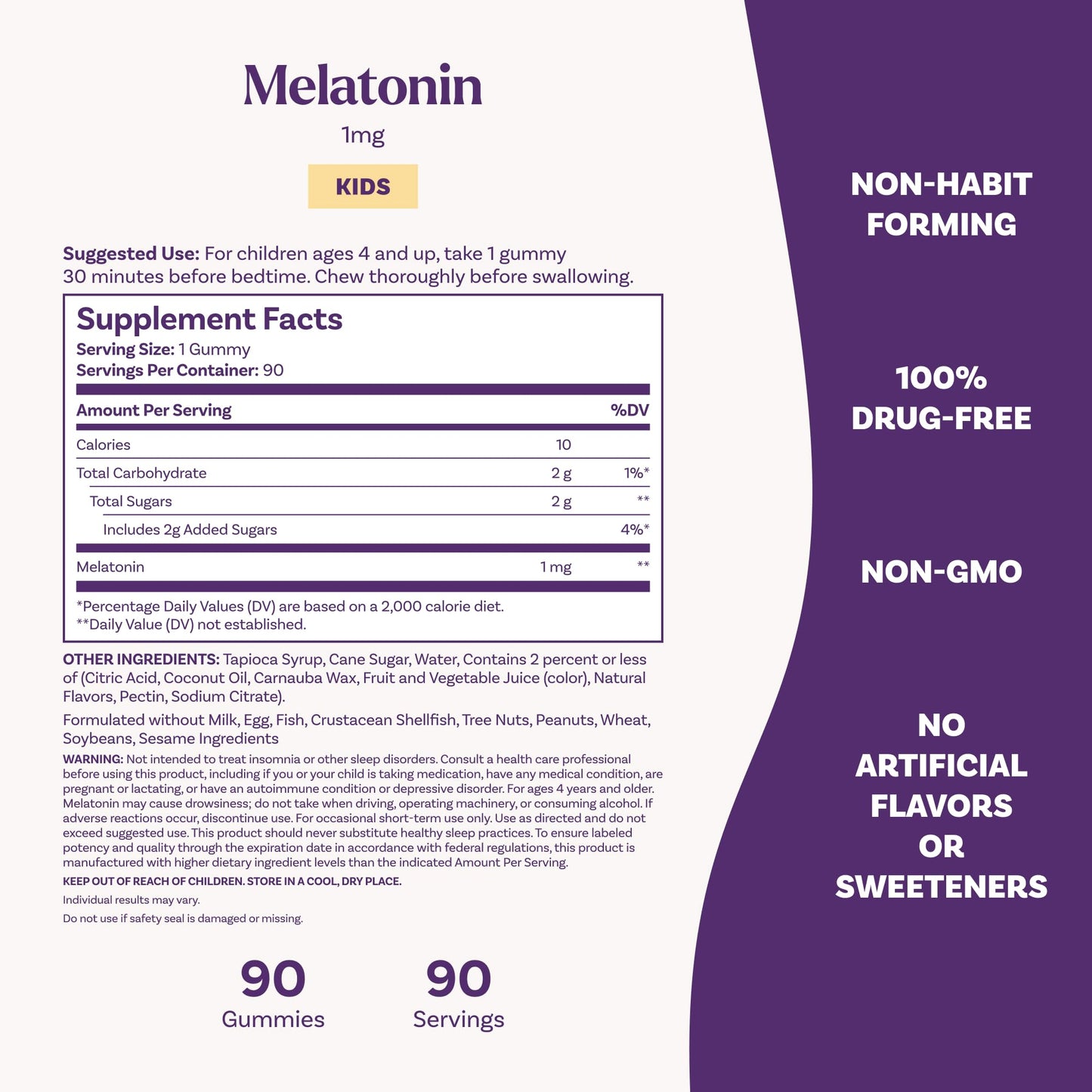 Pre-Order | Arrives in 5–10 Days – Natrol Kids Melatonin Gummies 1mg, Children's Melatonin for Restful Sleep, 90 Raspberry-Flavored Sleep Gummies, 90 Day Supply