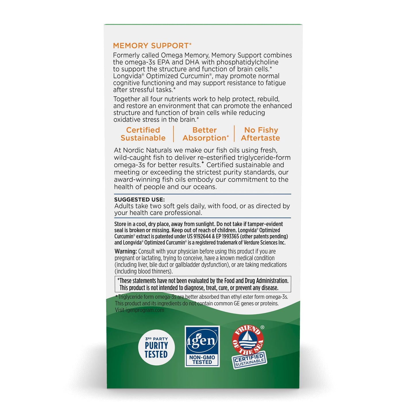 Pre-Order | Arrives in 5–10 Days – Nordic Naturals Omega Memory with Curcumin, Lemon - 60 Soft Gels - 1000 mg Omega-3 + 400 mg Optimized Curcumin - Memory, Cognition - Contains Phosphatidylcholine & Huperzine A - Non-GMO - 30 Servings