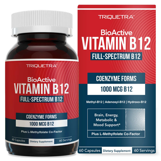Pre-Order | Arrives in 5–10 Days – 
BioActive Vitamin B12 1000 mcg | All 3 BioActive Forms B12 Plus Methylfolate Cofactor - Methyl B12, Adenosyl B12 & Hydroxy B12 | Supports Energy, B12 Levels & Mood | Vegan, Non-GMO (60 Servings)