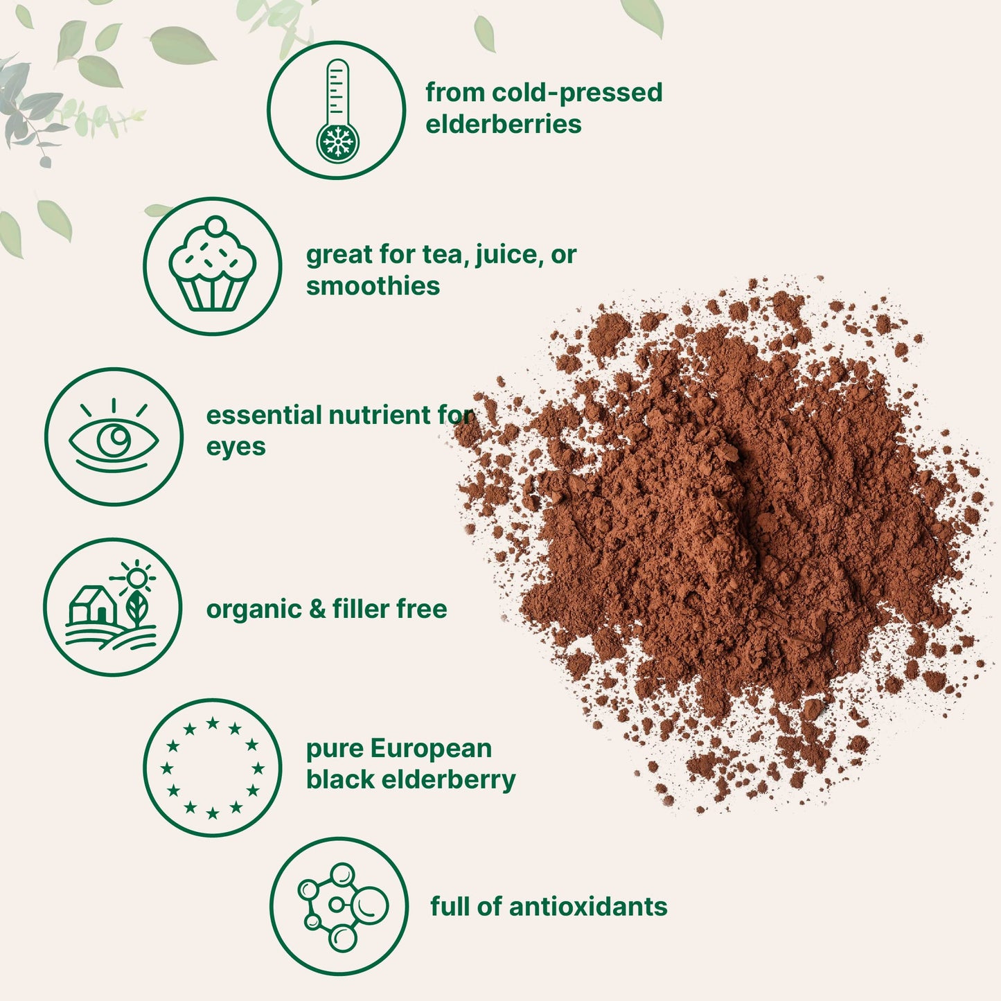 Pre-Order | Arrives in 5–10 Days – Organic Elderberry Juice Powder, 4oz | 100% Natural Fruit Powder | Cold Pressed European Elderberries | No Sugar & Additives | Great Flavor for Drinks, Smoothie, & Beverages | Non-GMO & Vegan