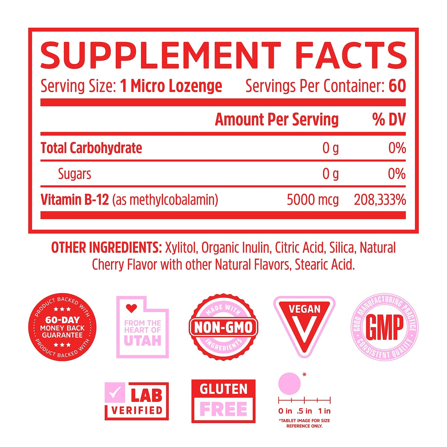 Pre-Order | Arrives in 5–10 Days – Zhou Methyl B12 - Methyl B-12 Supplement for Women & Men, Vitamin B12 5000 mcg, Vegan Friendly, Cellular Energy and Nerve Function Support, Methylcobalamin - 60 Micro Lozenges