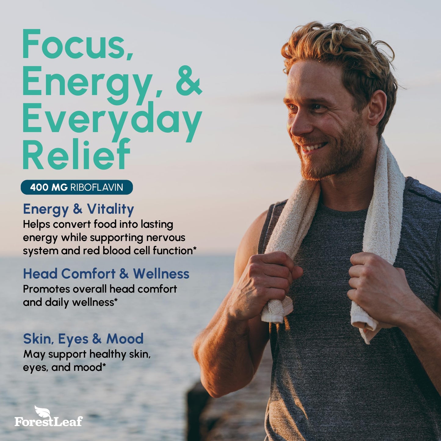 Pre-Order | Arrives in 5–10 Days – ForestLeaf Vitamin B2 Riboflavin 400mg - Energy, Skin & Cellular Health Supplement - Nervous System Support - Vitamin B 2 VIT B - Non-GMO & Gluten Free - B2 Vitamin 400mg Vegetable Capsules, 90 Count