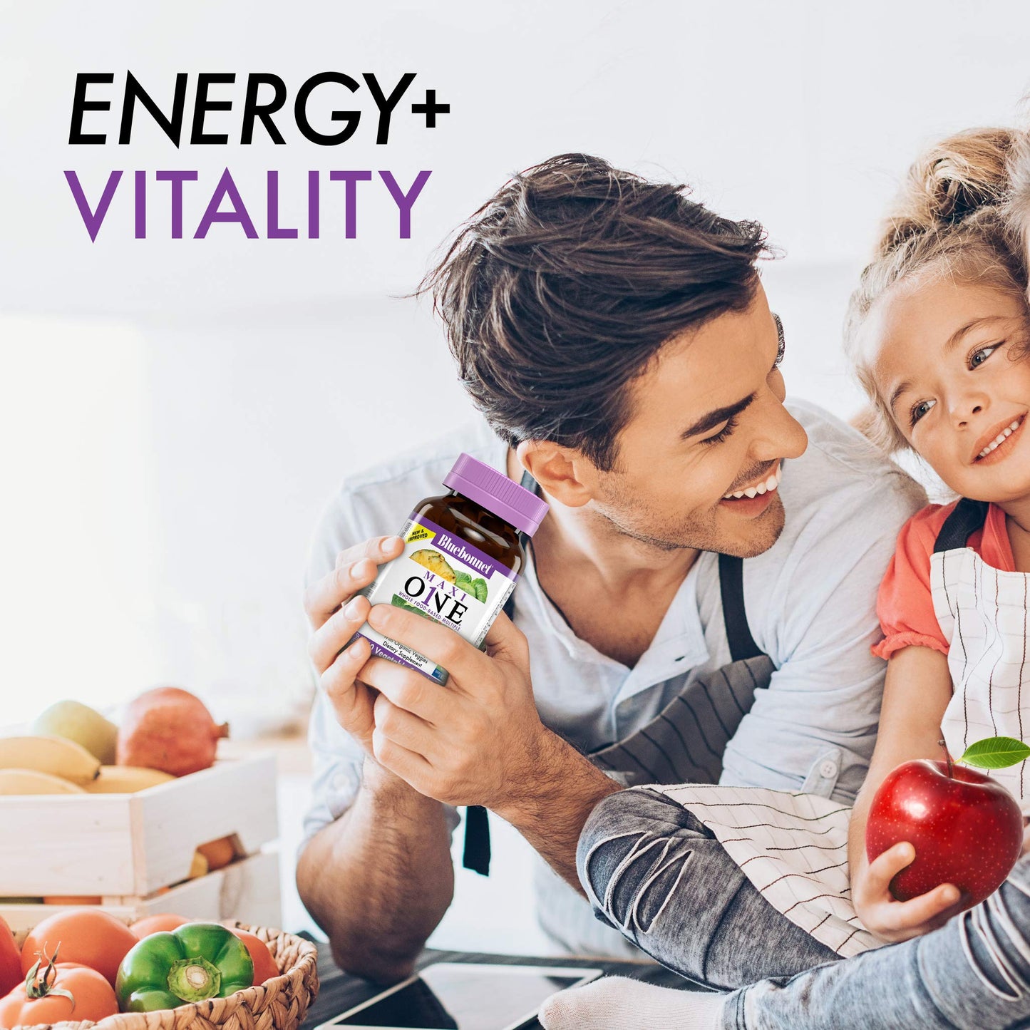 Pre-Order | Arrives in 5–10 Days – Bluebonnet Nutrition Maxi One (Iron-Free), Whole Food Multiple, Enzymes, Energy, Vitality, Gluten-Free, Kosher, Dairy-Free, Vegetarian Friendly, Soy-Free, Non-GMO, 60 Vegetable Capsule, 2 Month Supply