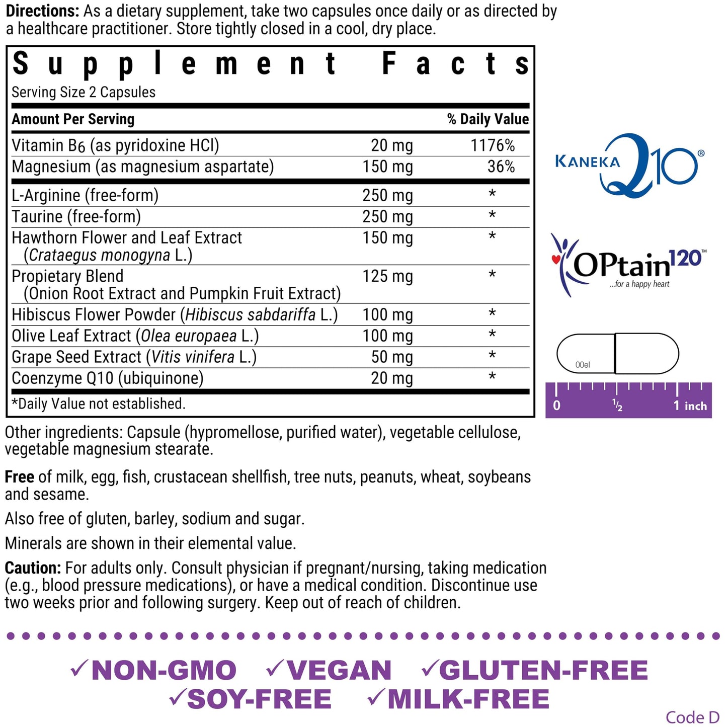 Pre-Order | Arrives in 5–10 Days – Bluebonnet Nutrition Blood Pressure Support, Vascular Health*, Non-GMO, Vegan, Gluten-Free, Soy-Free, Dairy-Free- 60 Vegetable Capsules, 30 Servings