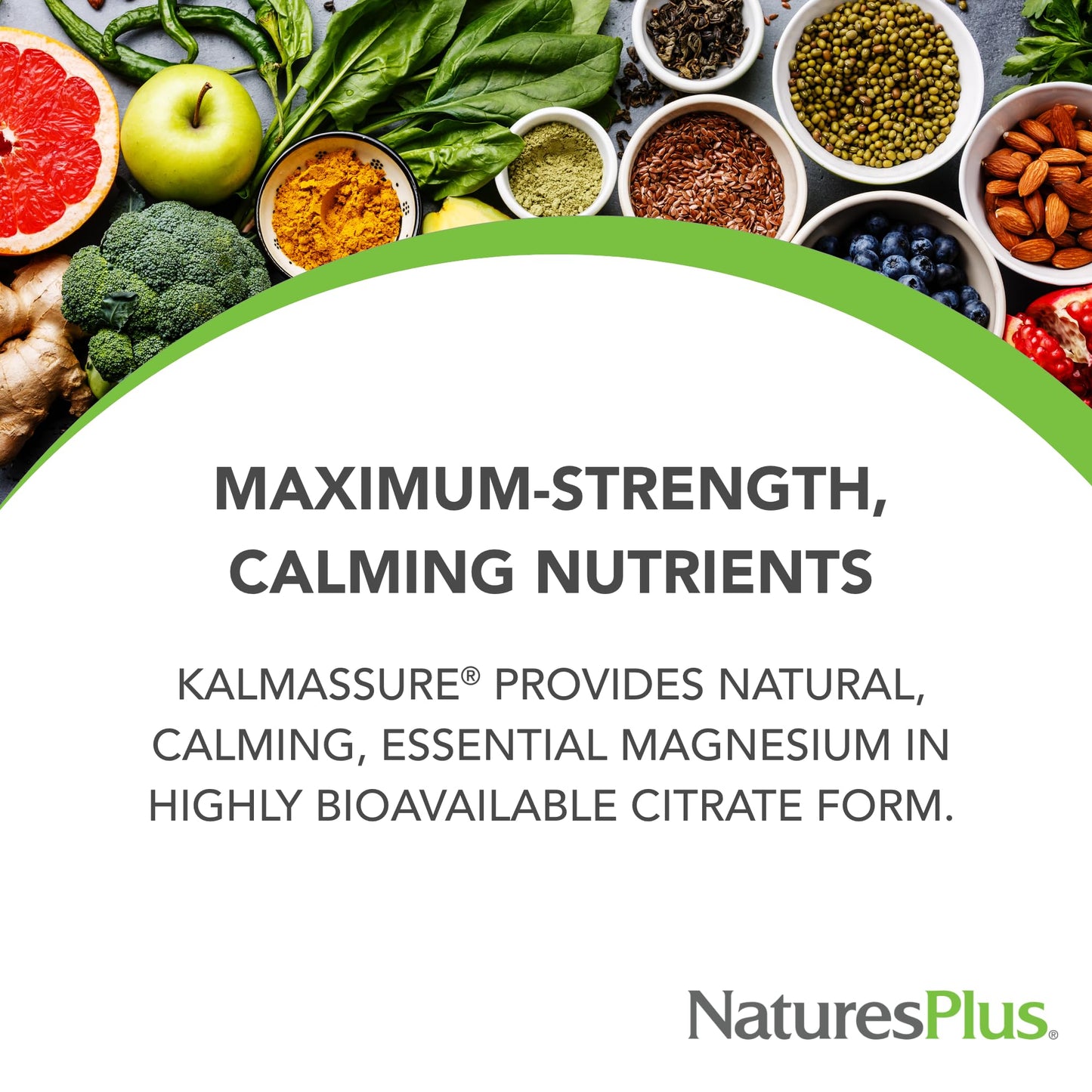 Pre-Order | Arrives in 5–10 Days – NaturesPlus Kalmassure Magnesium - 400 mg, 90 Vegan Capsules - Natural Stress Relief Supplement, Supports Nerve and Muscle Relaxation - Vegetarian, Gluten-Free - 30 Servings