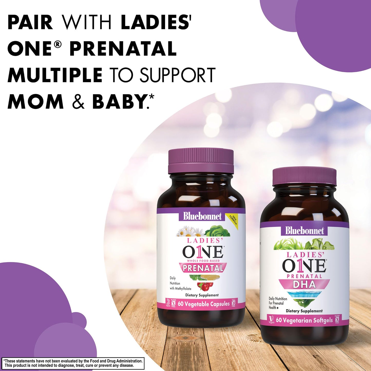 Pre-Order | Arrives in 5–10 Days – Bluebonnet Nutrition Ladies' One Prenatal DHA, Daily Nutrition for Prenatal Health*, Non-GMO, Vegan, Gluten-Free, 30 Vegetarian Softgels, 30 Servings
