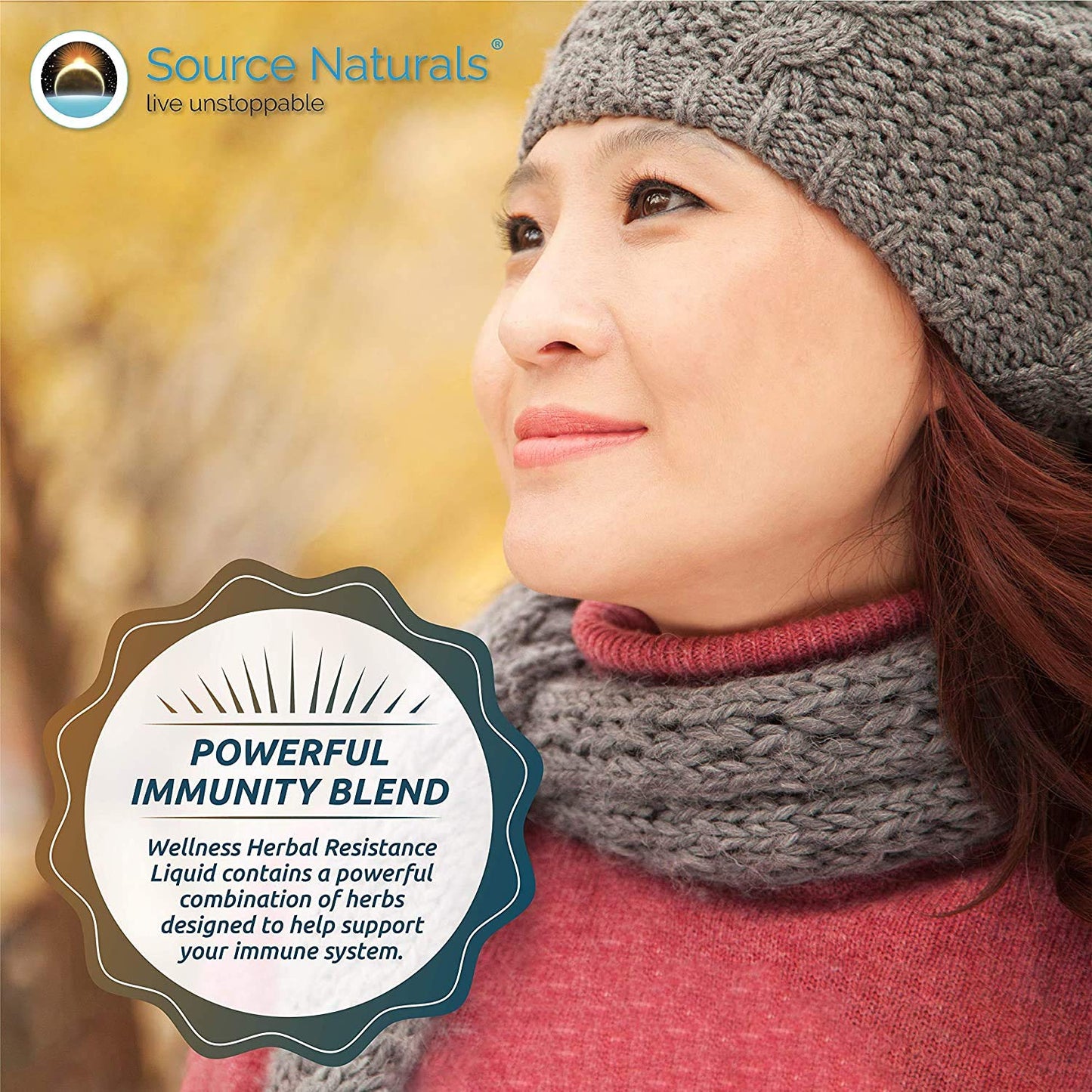 Pre-Order | Arrives in 5–10 Days – Source Naturals Herbal Resistance - Contains Echinacea, Yin Chiao, Elderberry, & More - 2 Fluid oz