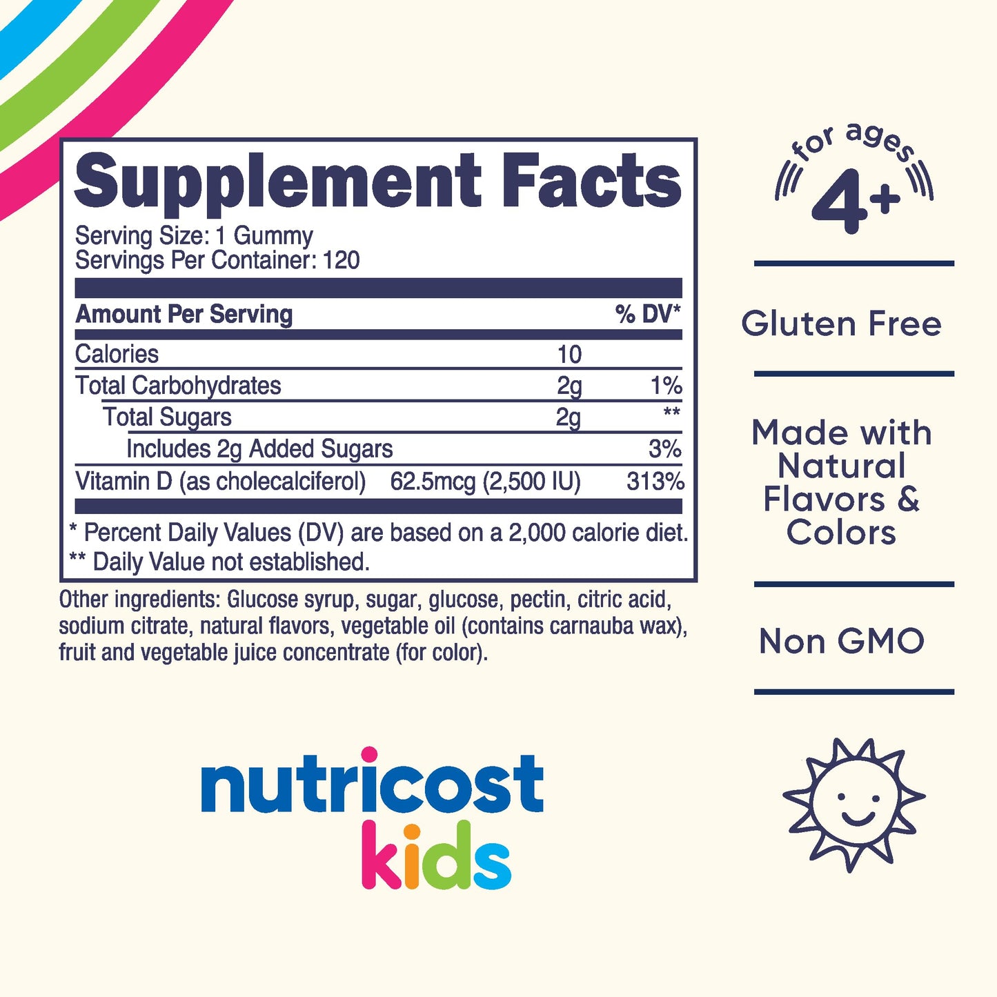 Pre-Order | Arrives in 5–10 Days – 
Nutricost Kids Vitamin D3 Gummies 2,500 IU (62.5mcg), 120 Gummies - Mixed Berry Flavored