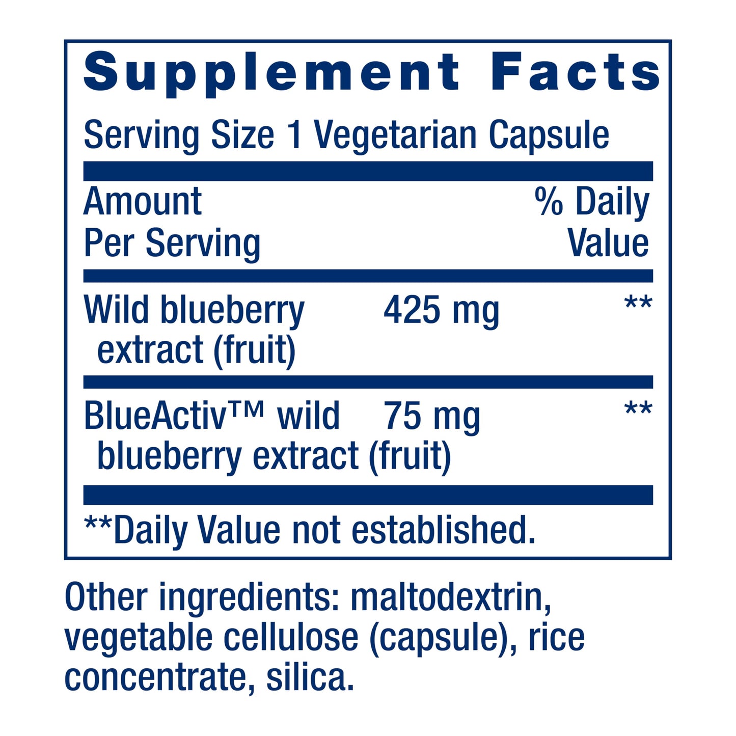 Pre-Order | Arrives in 5–10 Days – Life Extension Blueberry Extract Capsules - Whole Fruit Wild Blueberry Extract Supplement Pills- For Brain Health Support - Non-GMO, Gluten-Free ,Vegetarian - 60 Capsules