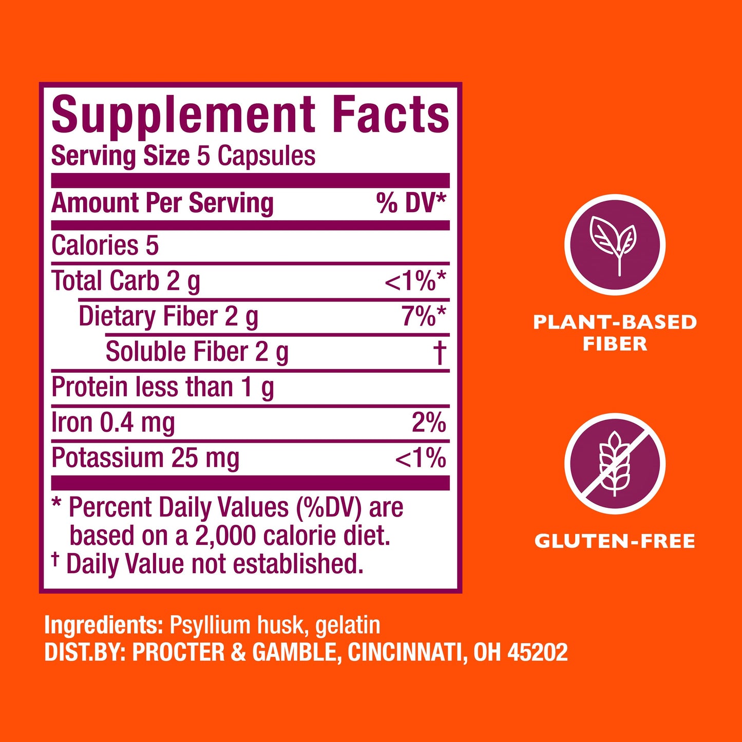 Pre-Order | Arrives in 5–10 Days – Metamucil, Daily Psyllium Husk Powder Supplement, 3-in-1 Fiber for Digestive Health, Plant Based Fiber, 300ct Capsules
