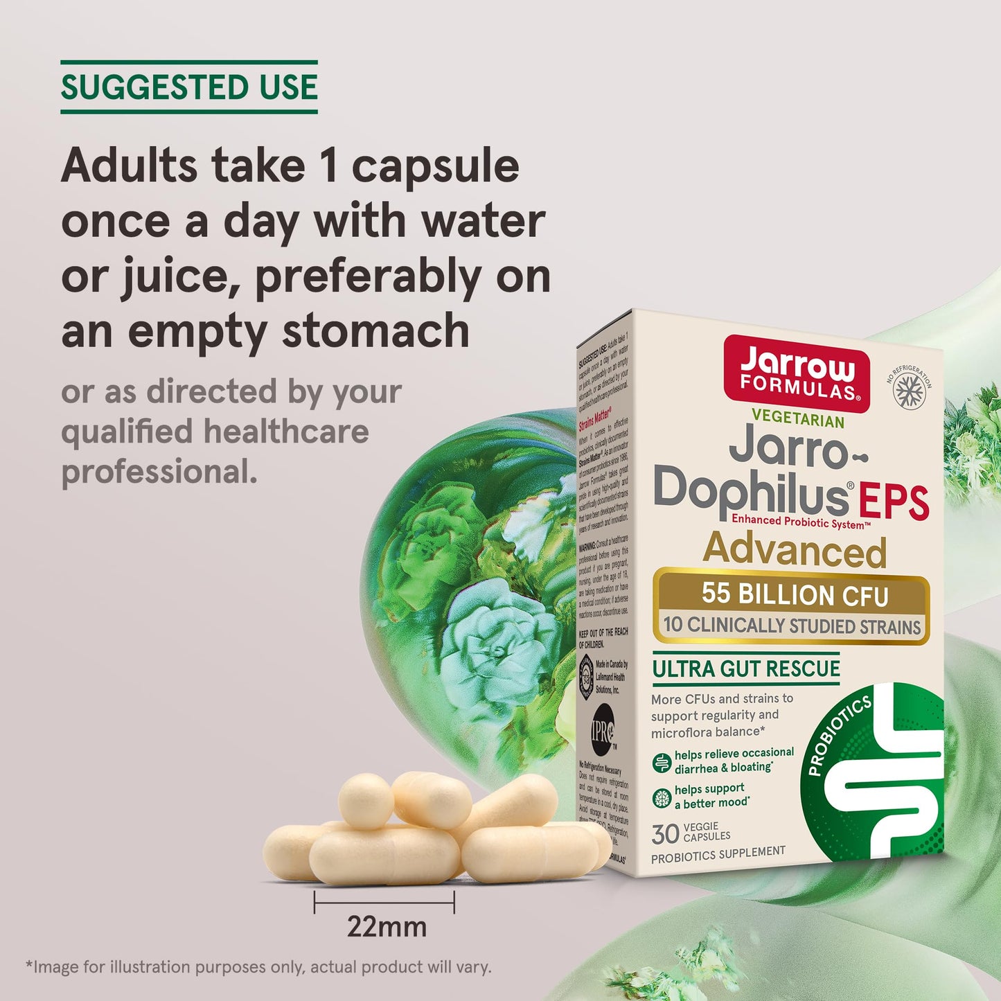 Pre-Order | Arrives in 5–10 Days – Jarrow Formulas Jarro-Dophilus EPS Advanced, 55 Billion CFU Probiotics, Digestive Support for Adults, 30 Probiotic Supplement Veggie Capsules, Up to 30 Day Supply