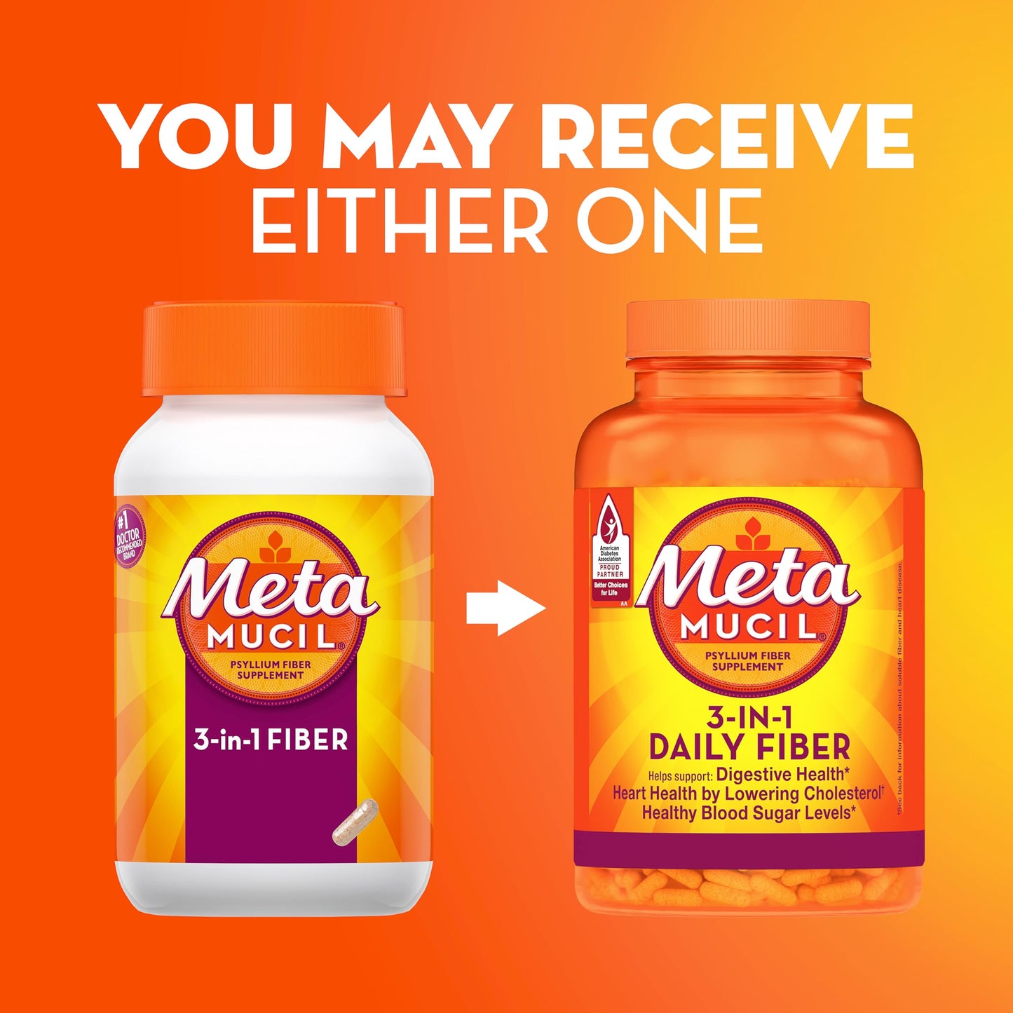 Pre-Order | Arrives in 5–10 Days – Metamucil Daily Fiber Supplement, 160 Capsules