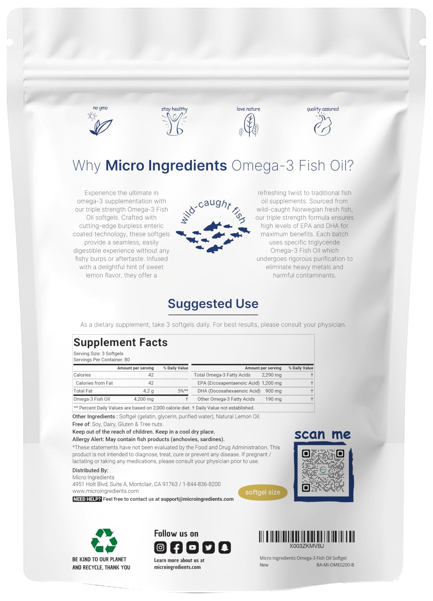 Pre-Order | Arrives in 5–10 Days – Triple Strength Omega 3 Fish Oil Supplements 4200mg Per Serving, 240 Softgels – Lemon Flavored – Burpless (Enteric-Coated) | EPA 1200mg + DHA 900mg | Deep Sea Fish, Wild Caught from Norwegian Waters
