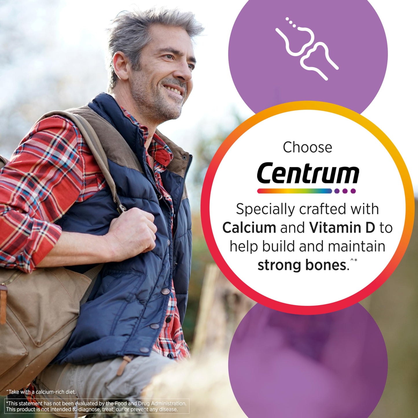 Pre-Order | Arrives in 5–10 Days – Centrum Silver Men's 50+ Multivitamin with Vitamin D3, B-Vitamins, Zinc for Memory and Cognition - 200 Tablets
