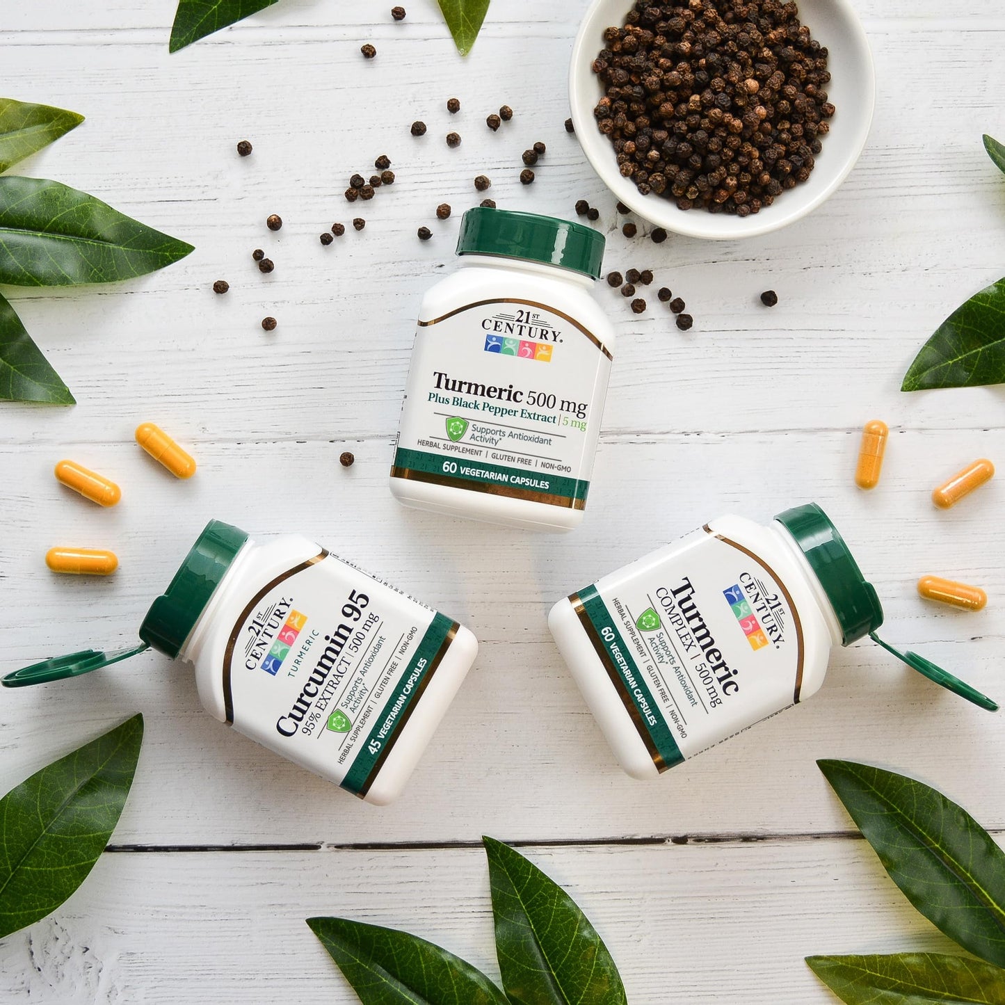 Pre-Order | Arrives in 5–10 Days – 21st Century Curcumin 95 Herbal Supplements, 45 Count (22757)