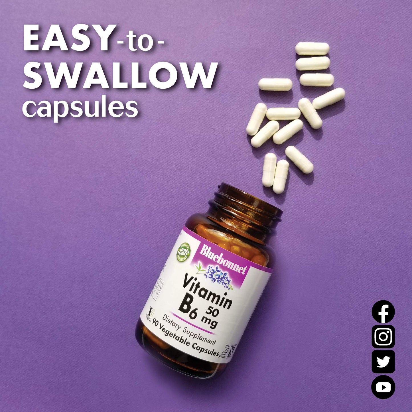 Pre-Order | Arrives in 5–10 Days – Vitamin B6 50 Milligrams 90 Capsules