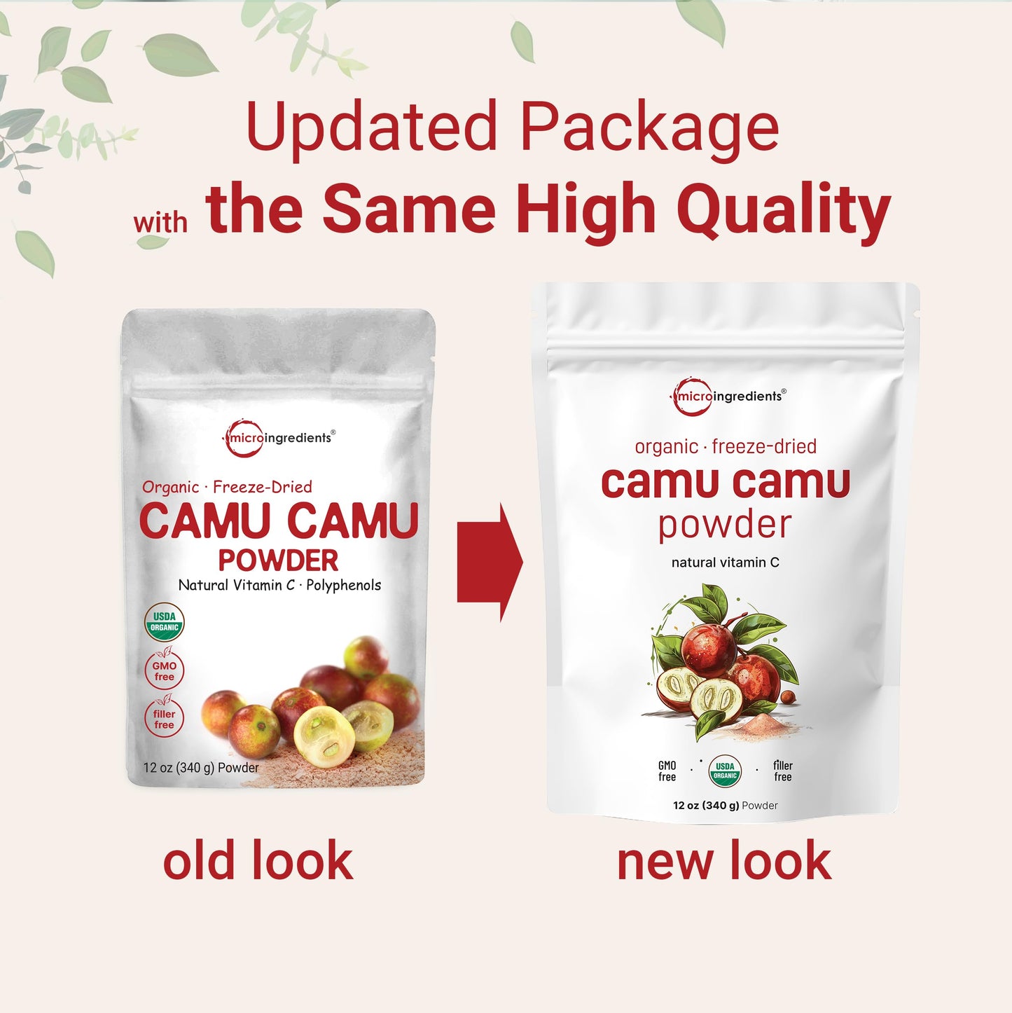 Pre-Order | Arrives in 5–10 Days – Organic Camu Camu Powder, 12 oz | High Natural Vitamin C Level | Fresh Freeze-Dried Berries Source | No GMOs, Vegan Friendly