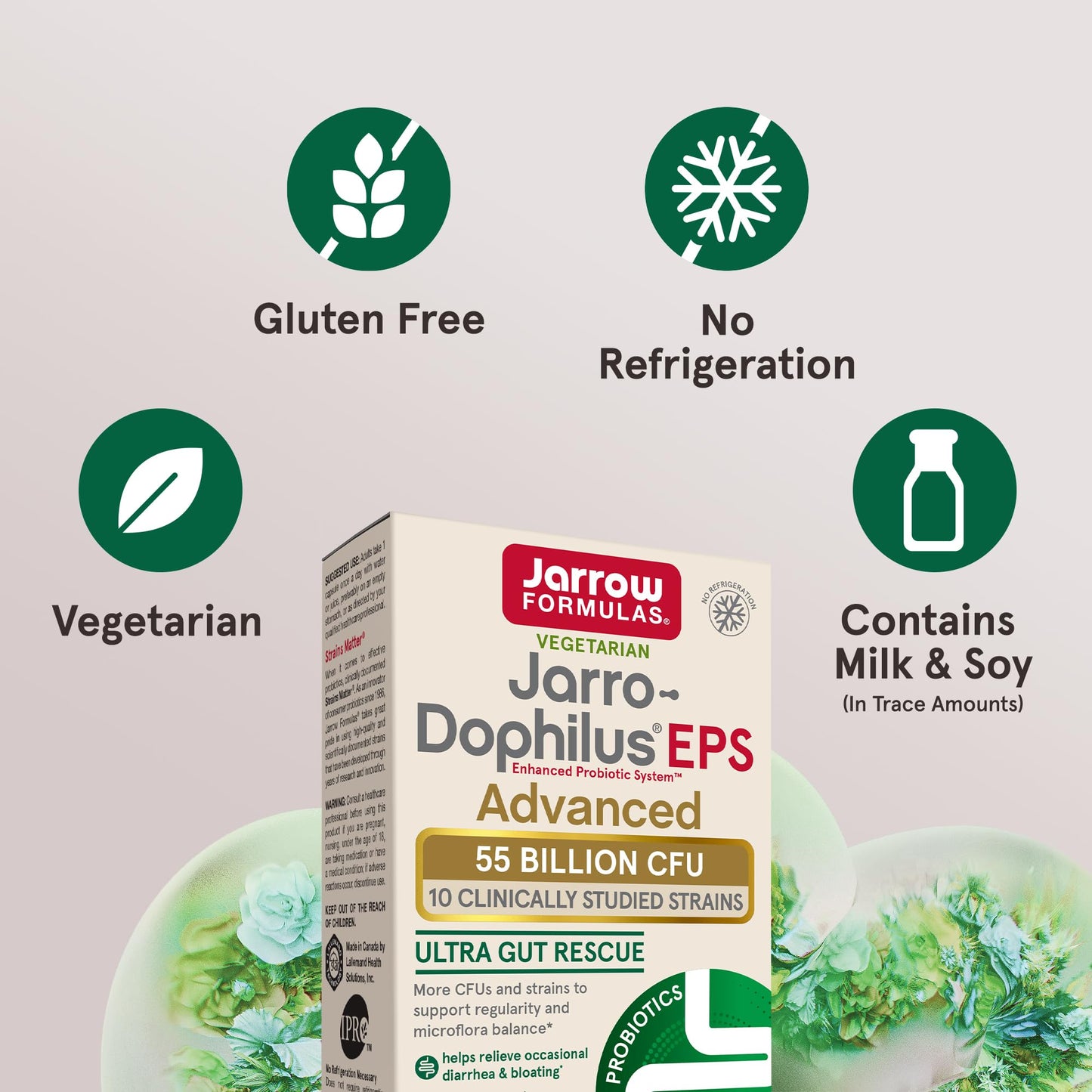 Pre-Order | Arrives in 5–10 Days – Jarrow Formulas Jarro-Dophilus EPS Advanced, 55 Billion CFU Probiotics, Digestive Support for Adults, 30 Probiotic Supplement Veggie Capsules, Up to 30 Day Supply