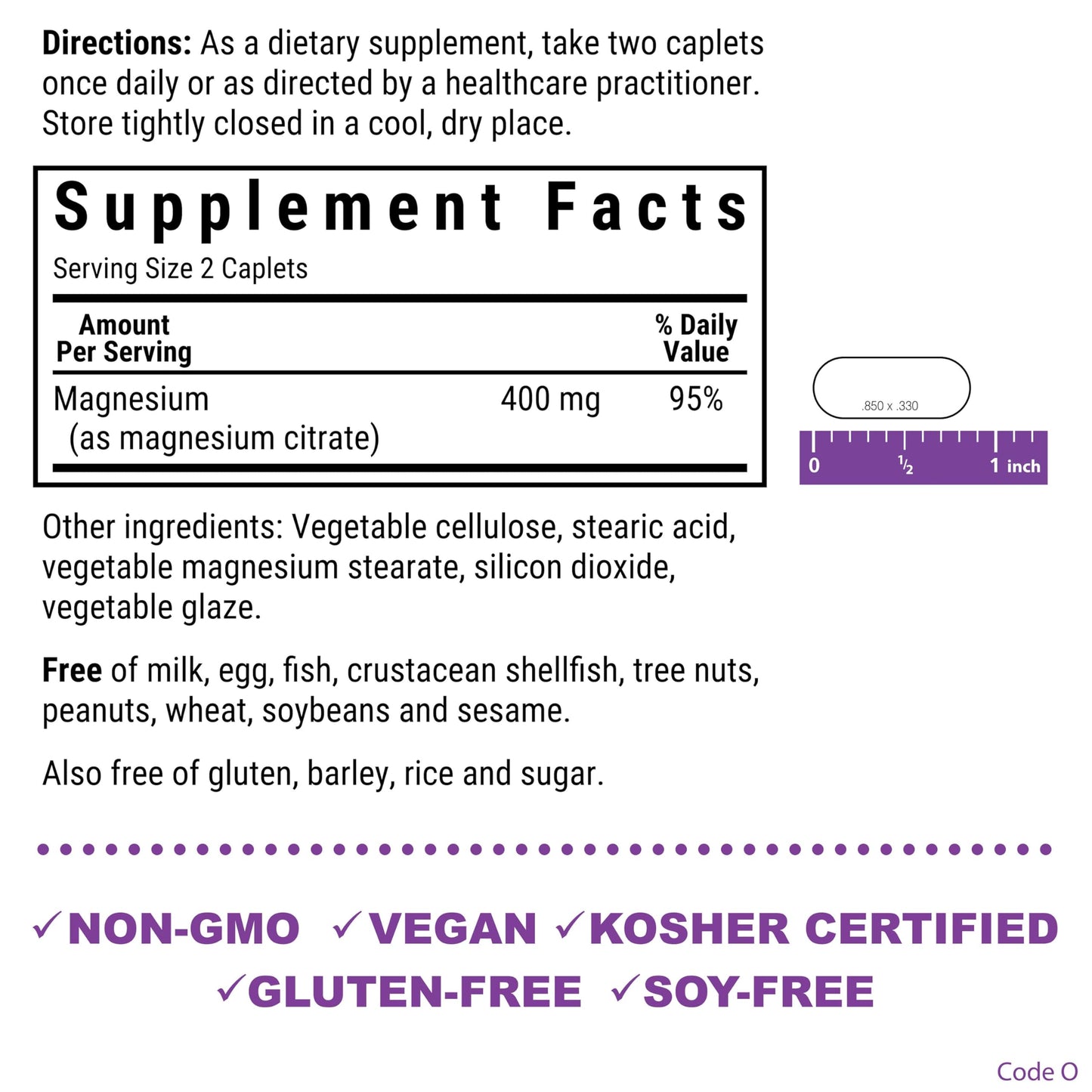 Pre-Order | Arrives in 5–10 Days – Bluebonnet Nutrition Magnesium Citrate, 400mg of Magnesium, Maximum Absorption, Supports Immune Health & Energy Production*, Soyfree, Gluten-Free, Non-GMO, Kosher, Dairy Free, Vegan, 120 Caplets